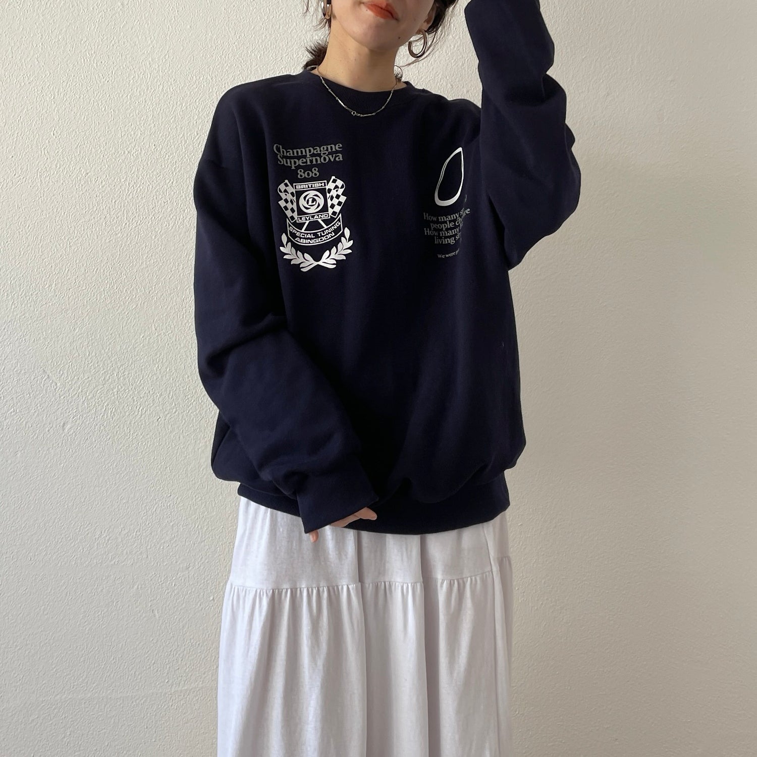 over size winner sweat / navy