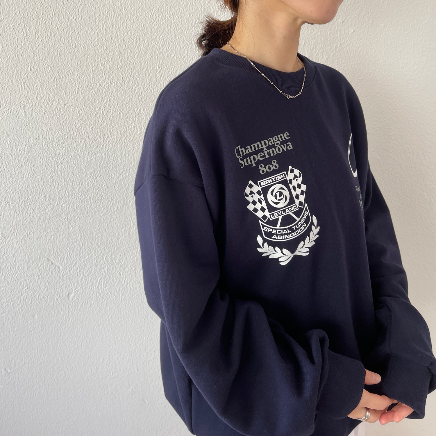 over size winner sweat / navy
