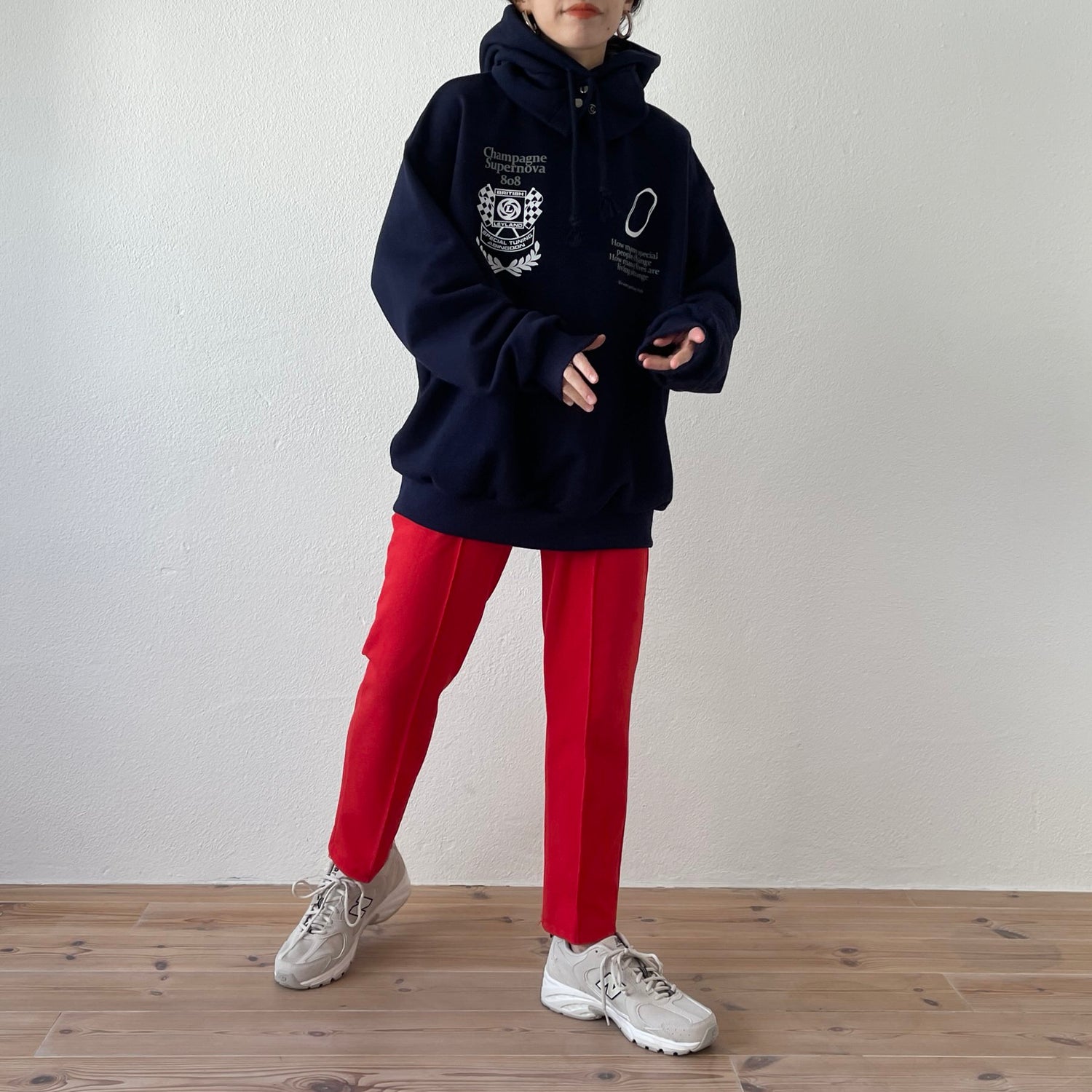over size winner sweat / navy