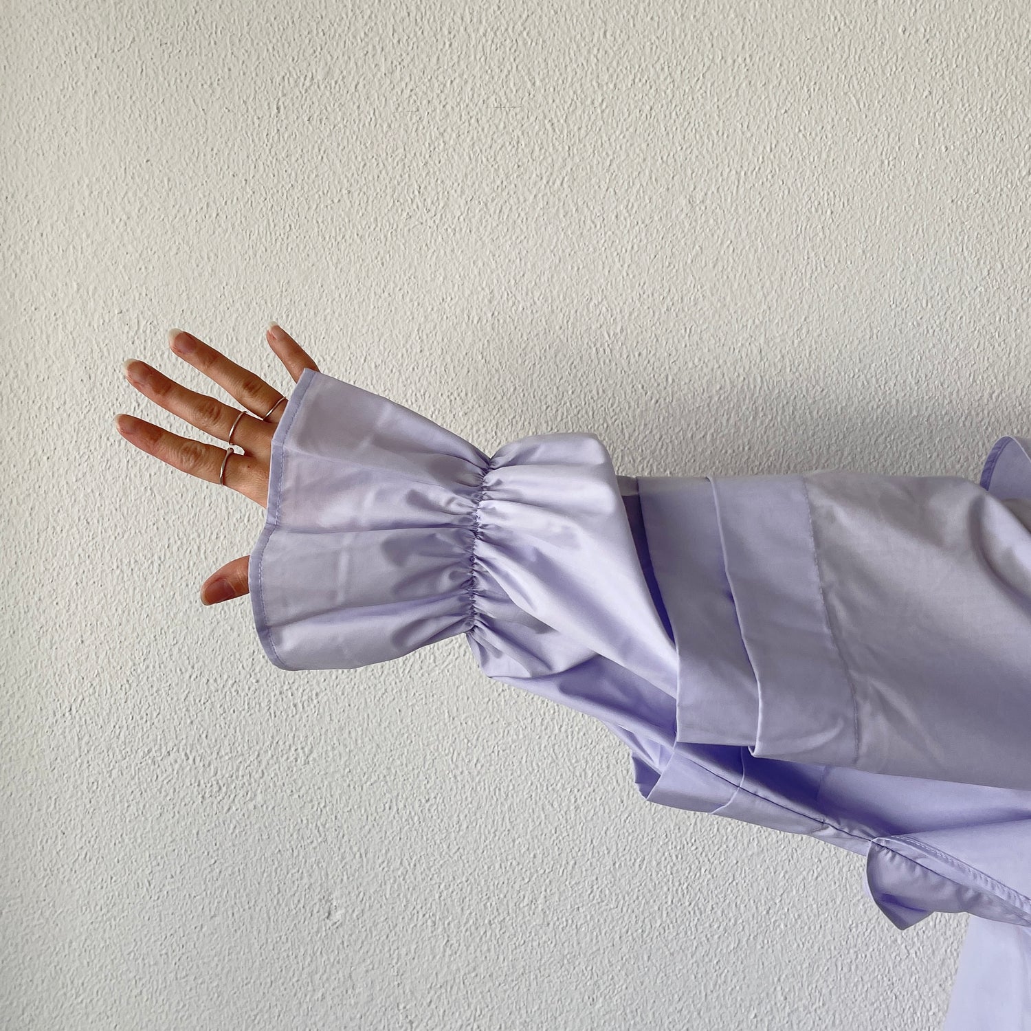 big collar frill blouse / lavender