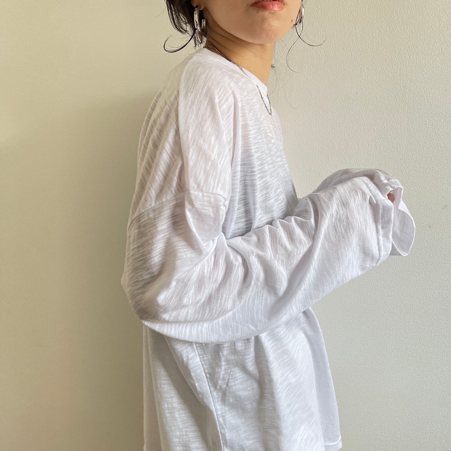 loose fit slab tee / white