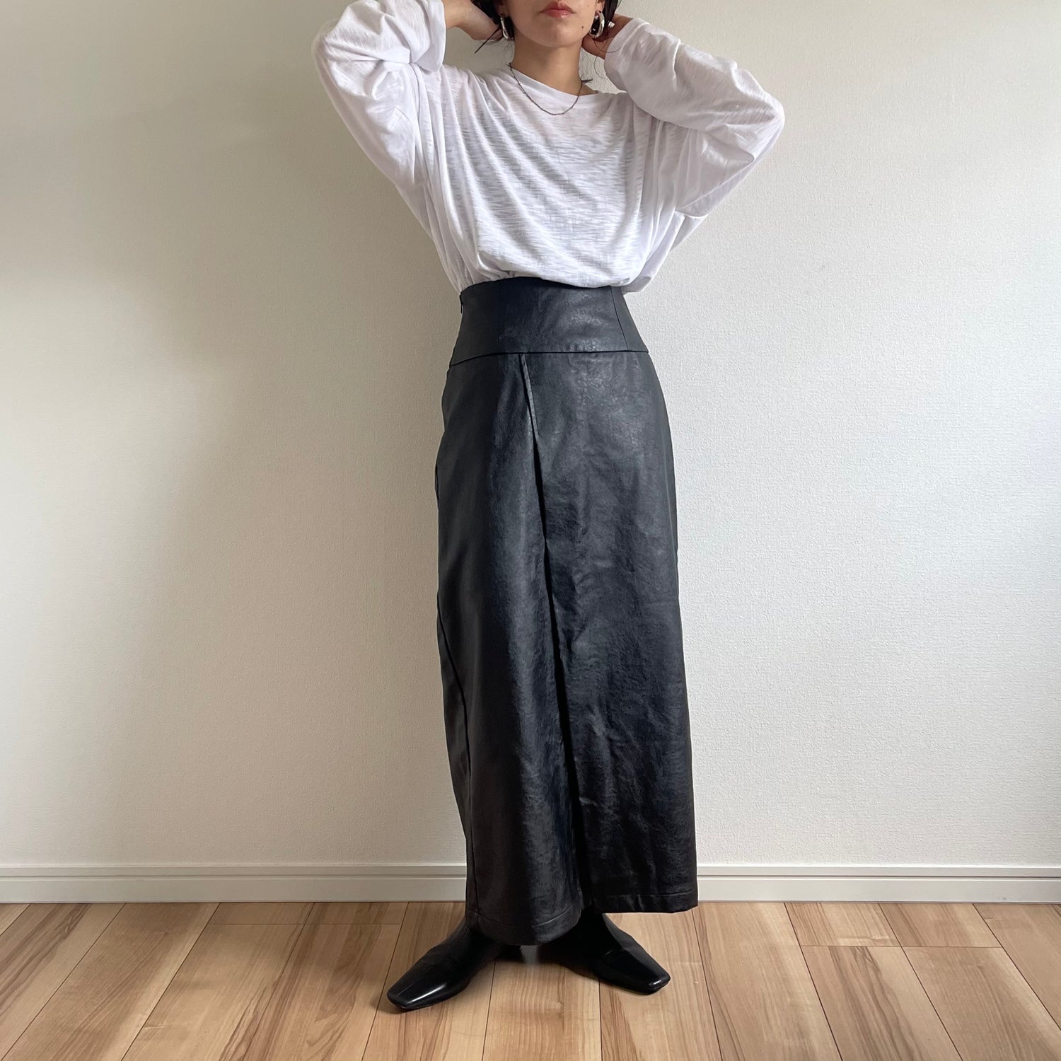 loose fit slab tee / white