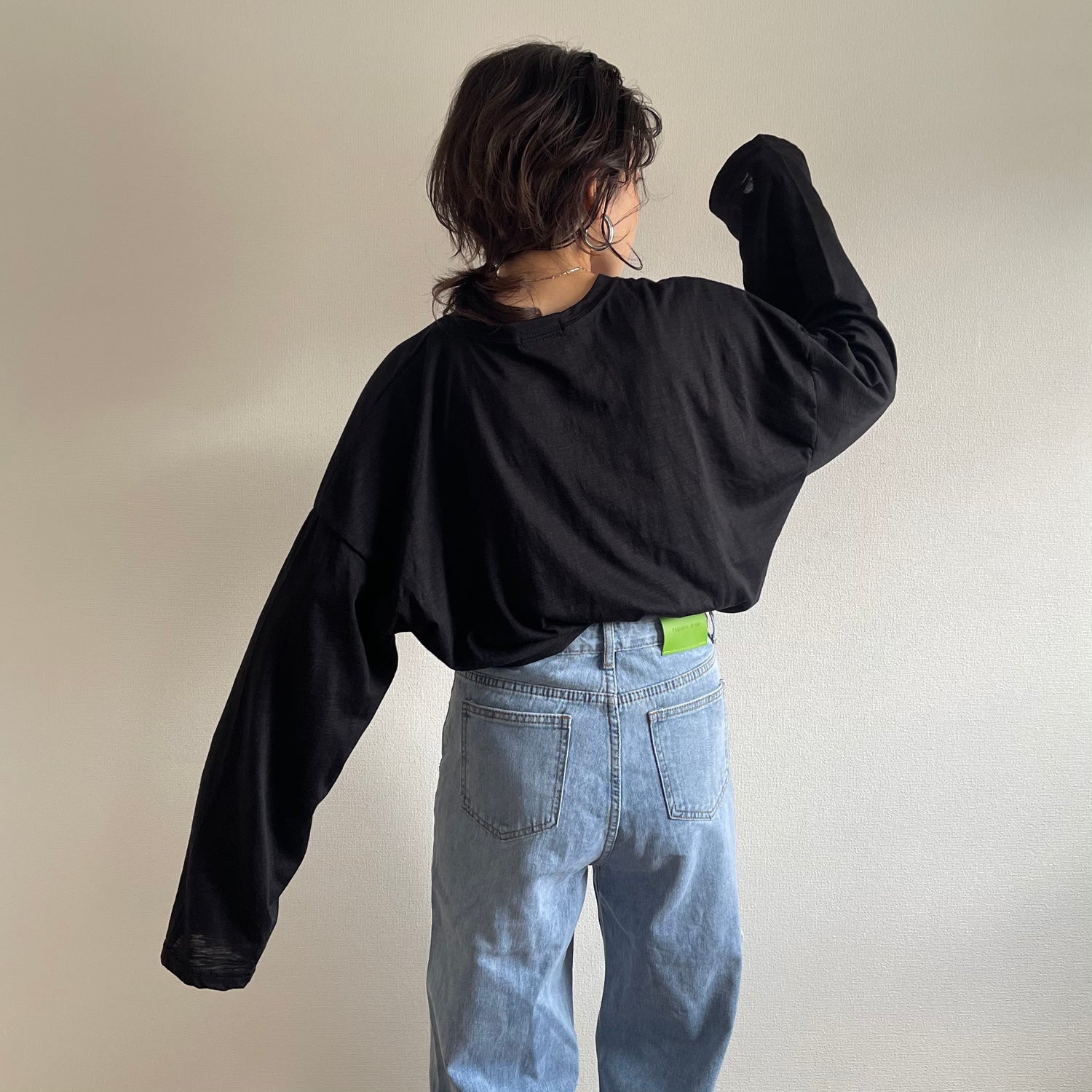 loose fit slab tee / black
