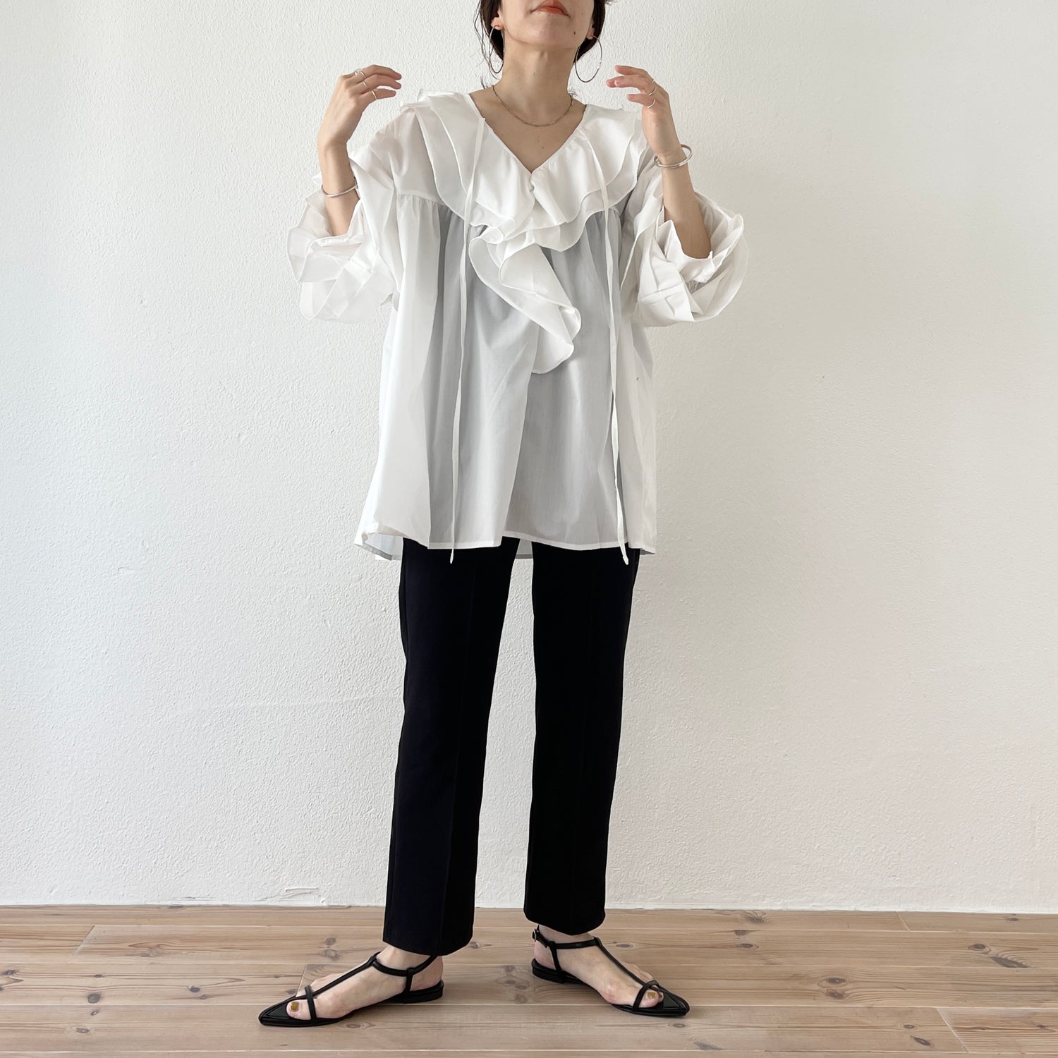 center line relax sweat pants / black
