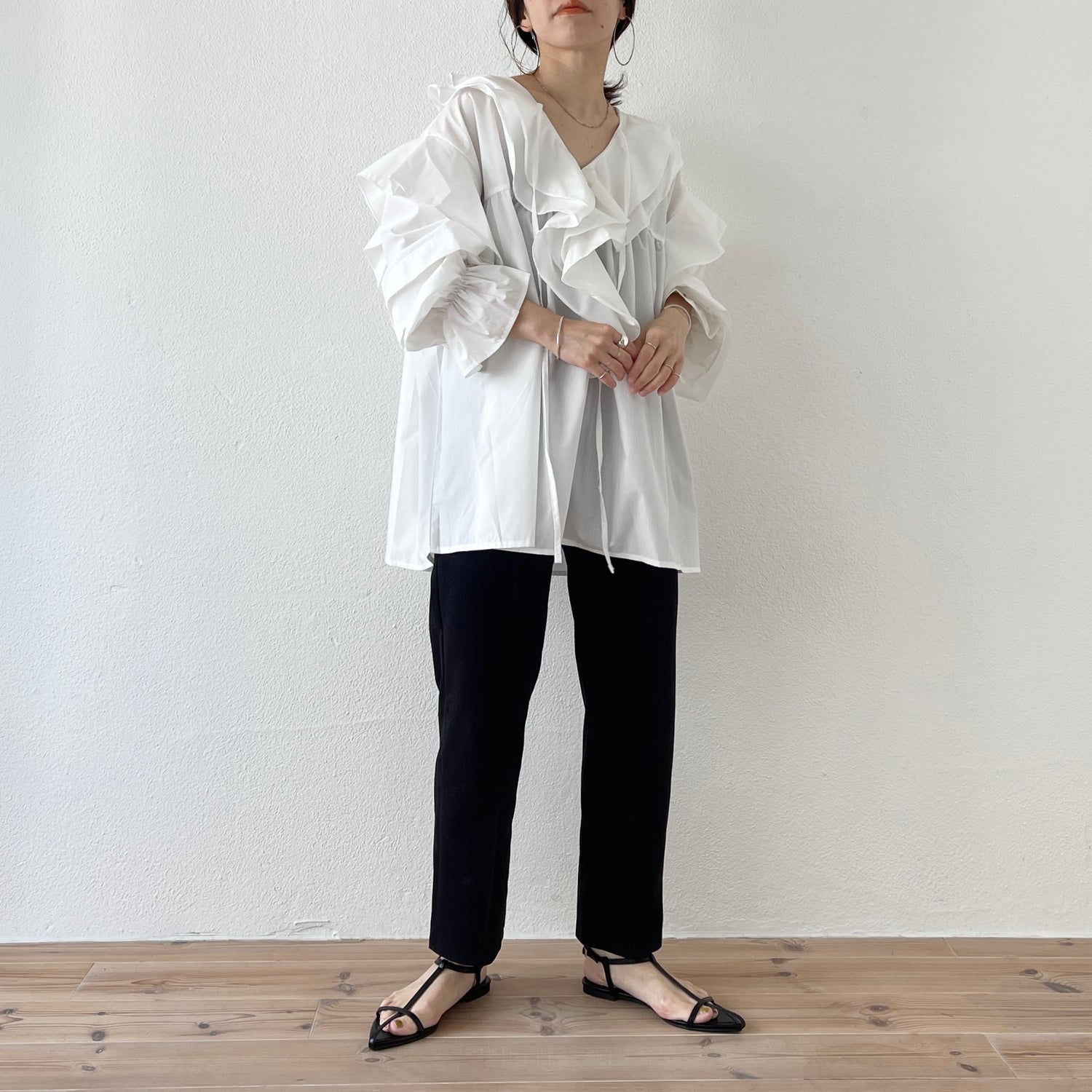 center line relax sweat pants / black