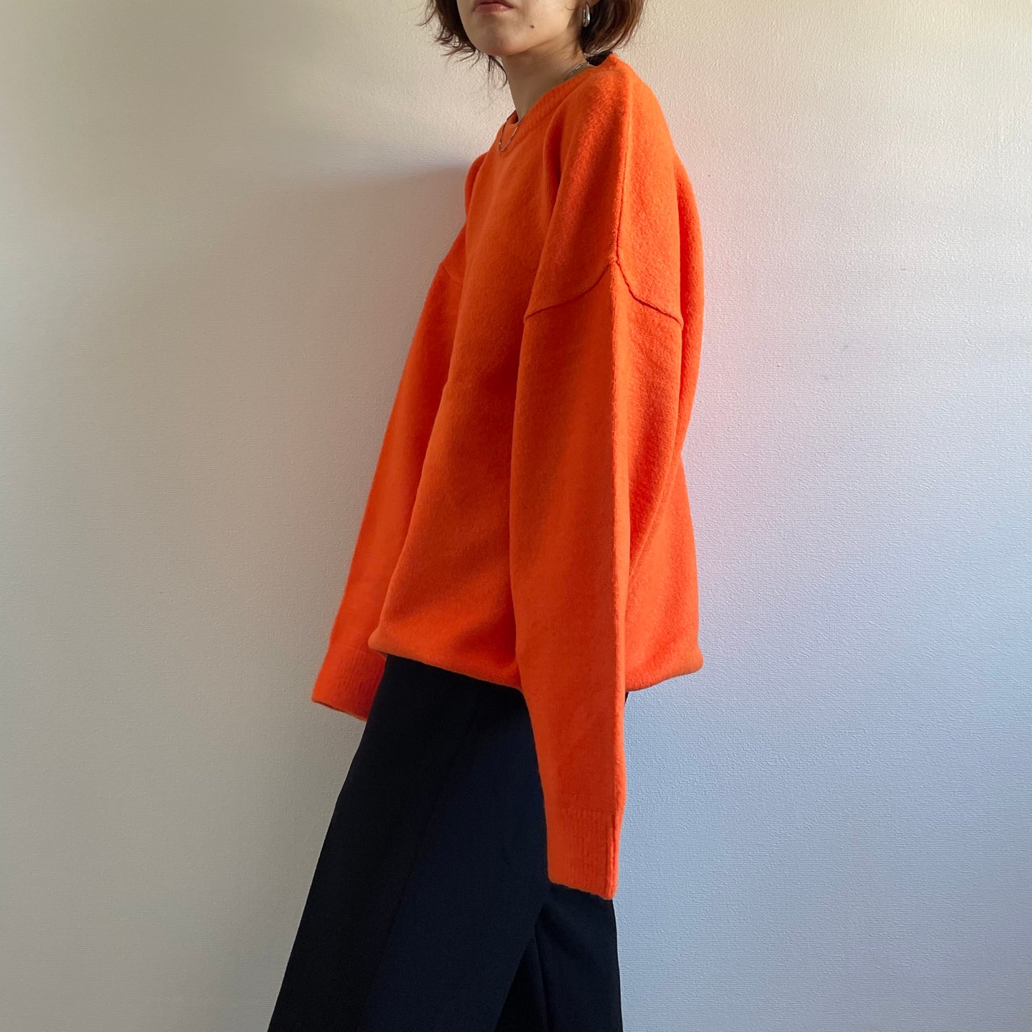 over size loose knit / orange