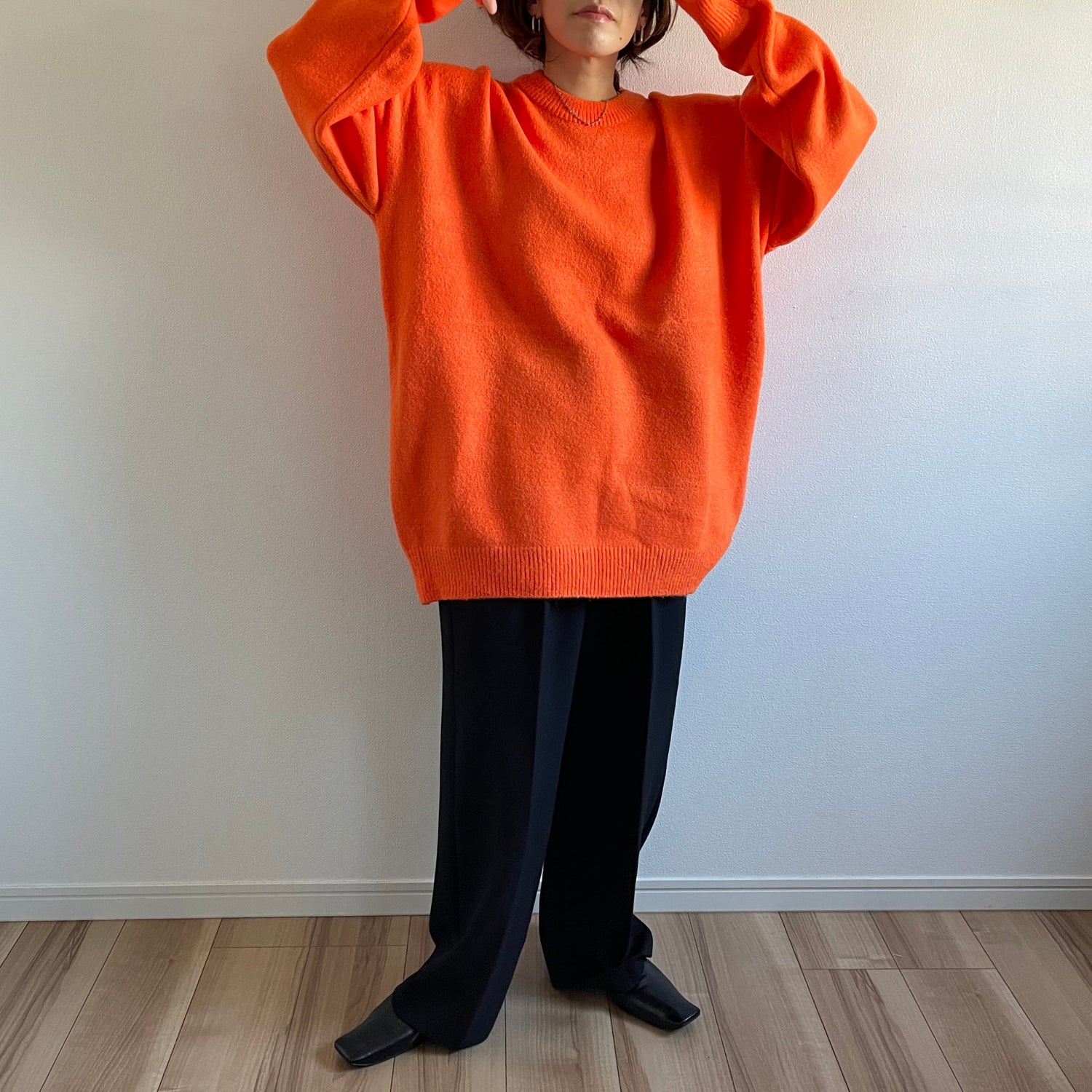 over size loose knit / orange