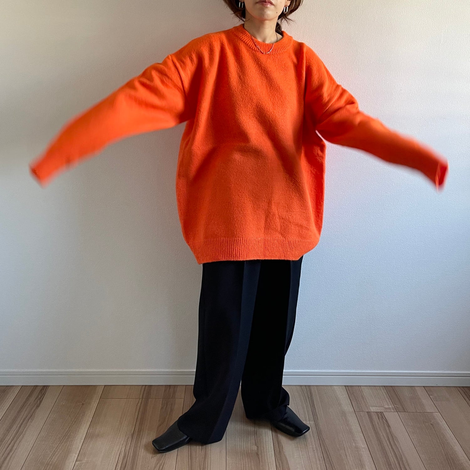 over size loose knit / orange