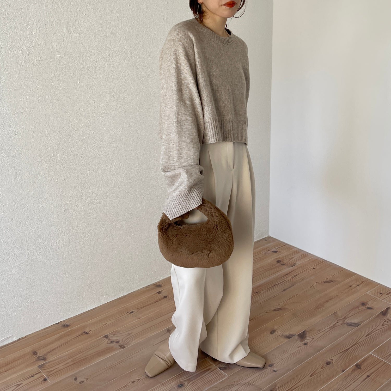 poodle boa bag / brown