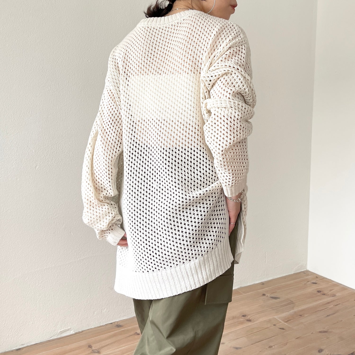 super loose mesh knit / ivory