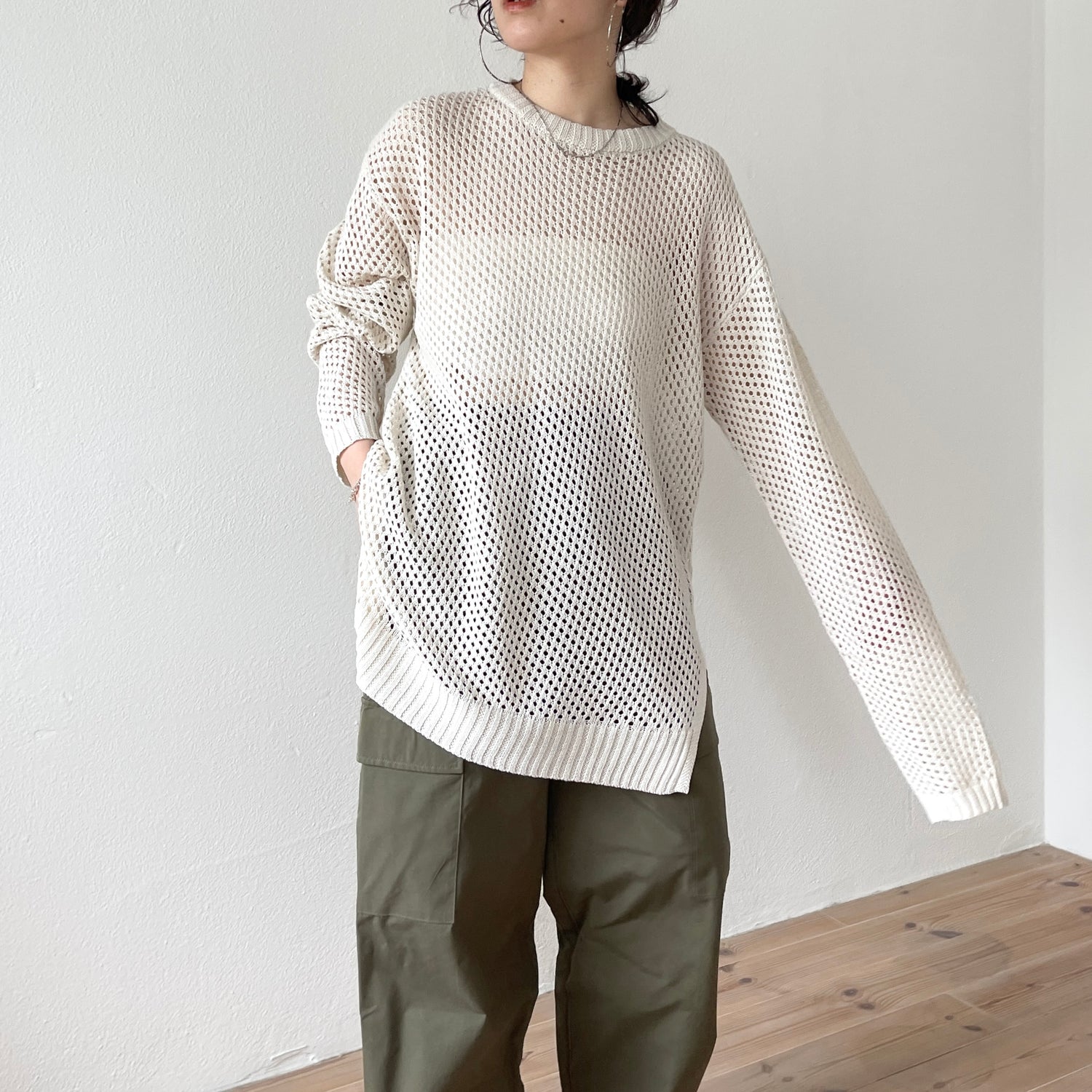 super loose mesh knit / ivory