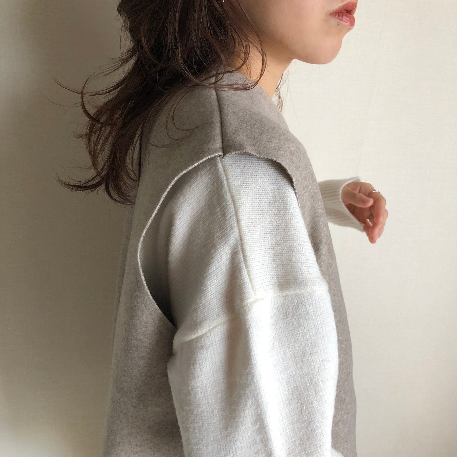 wool box vest / beige