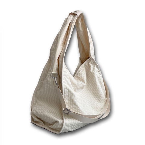 2way big check bag / ivory