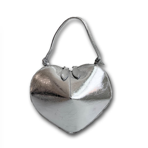 2way heart bag / silver