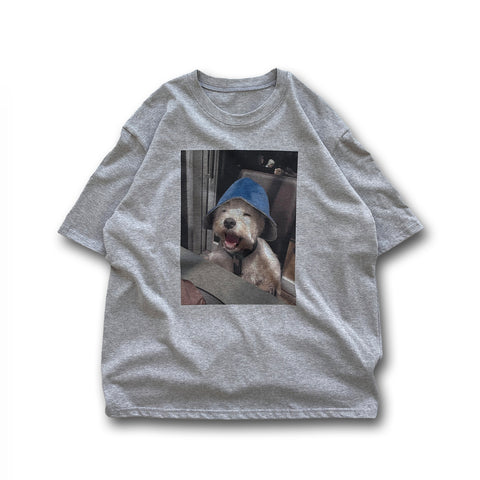 【SAMPLE】Happy dog tee / gray