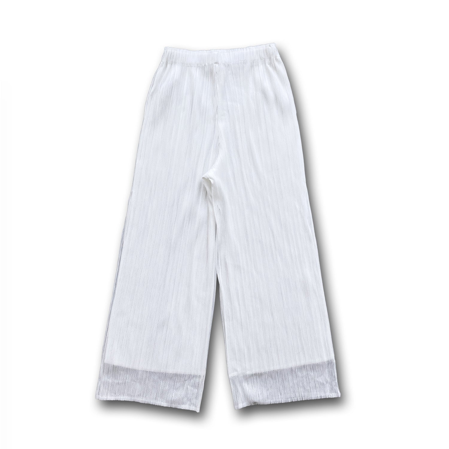 【SAMPLE】pleats sheer slit pants / ivory