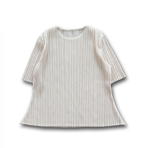 【SAMPLE】pleats mesh tee / ivory