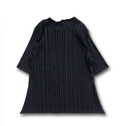 【SAMPLE】pleats mesh tee / black