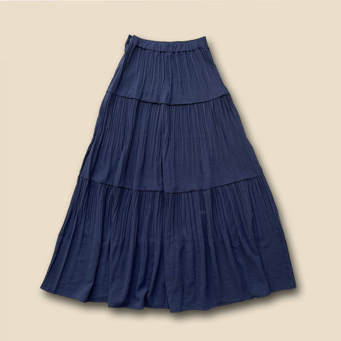 【SAMPLE】gather pleats skirt / navy