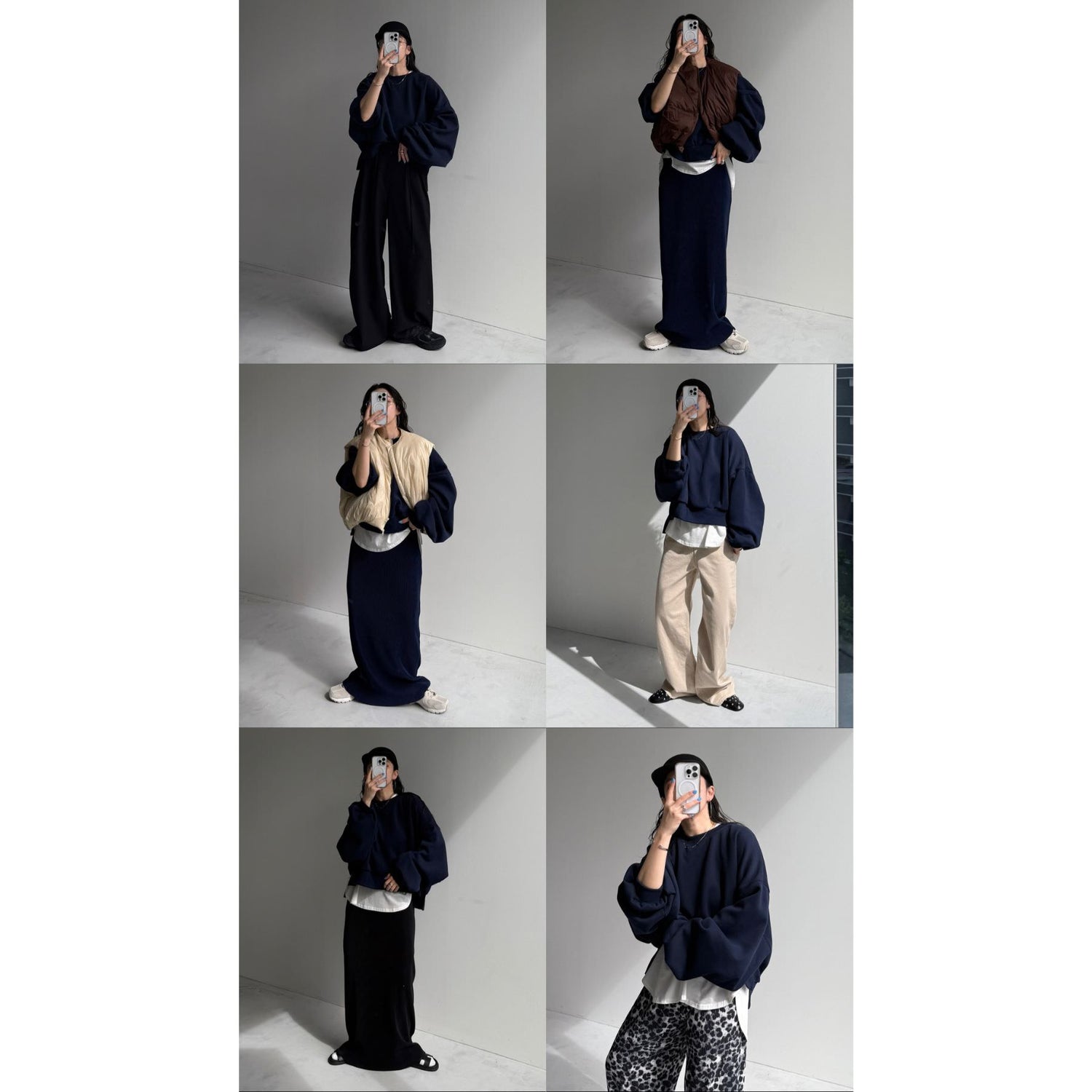 OSUMITSUKI sweat / navy [SHORT or FREE]