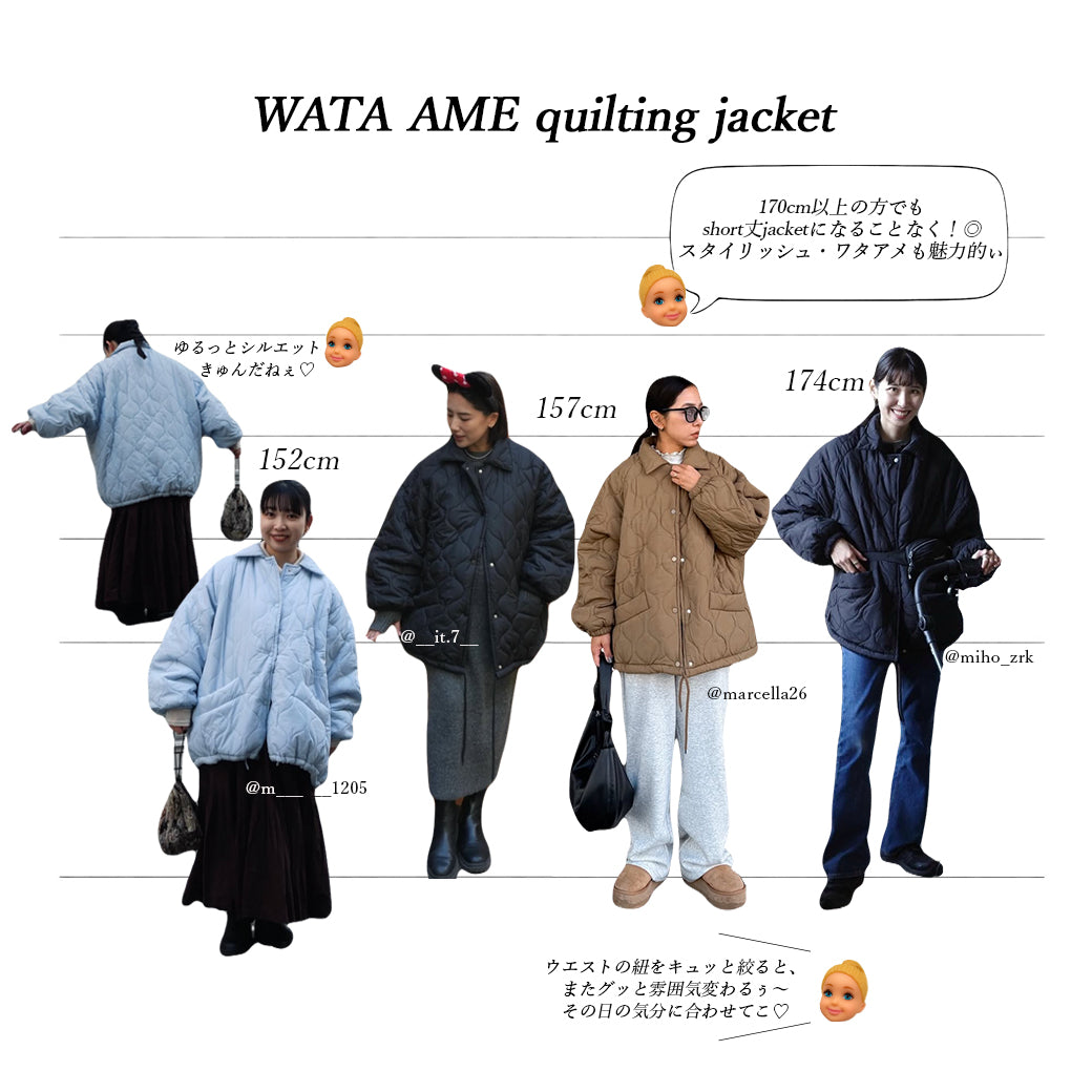 WATA AME quilting jacket / black