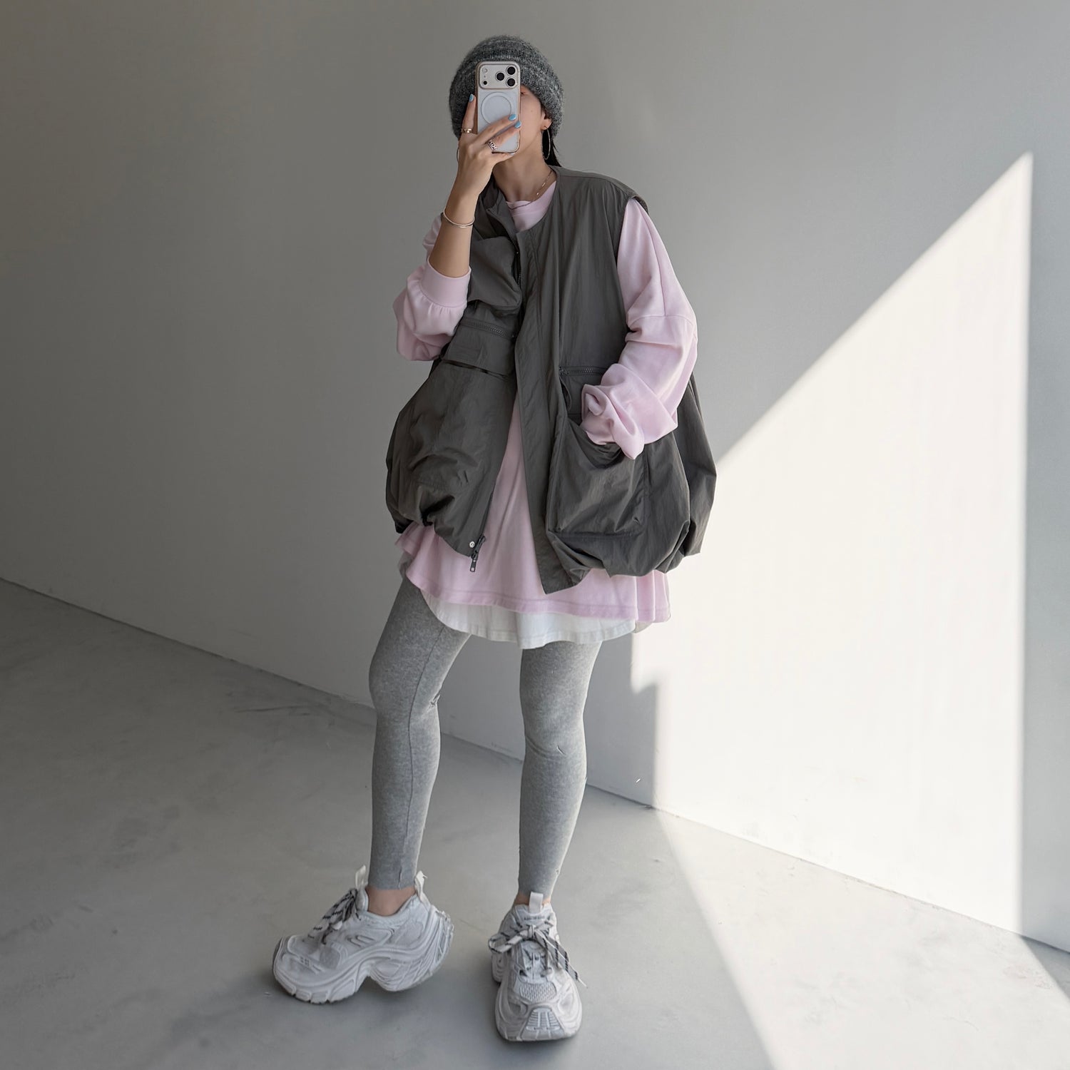 buddy stripe beanie / gray