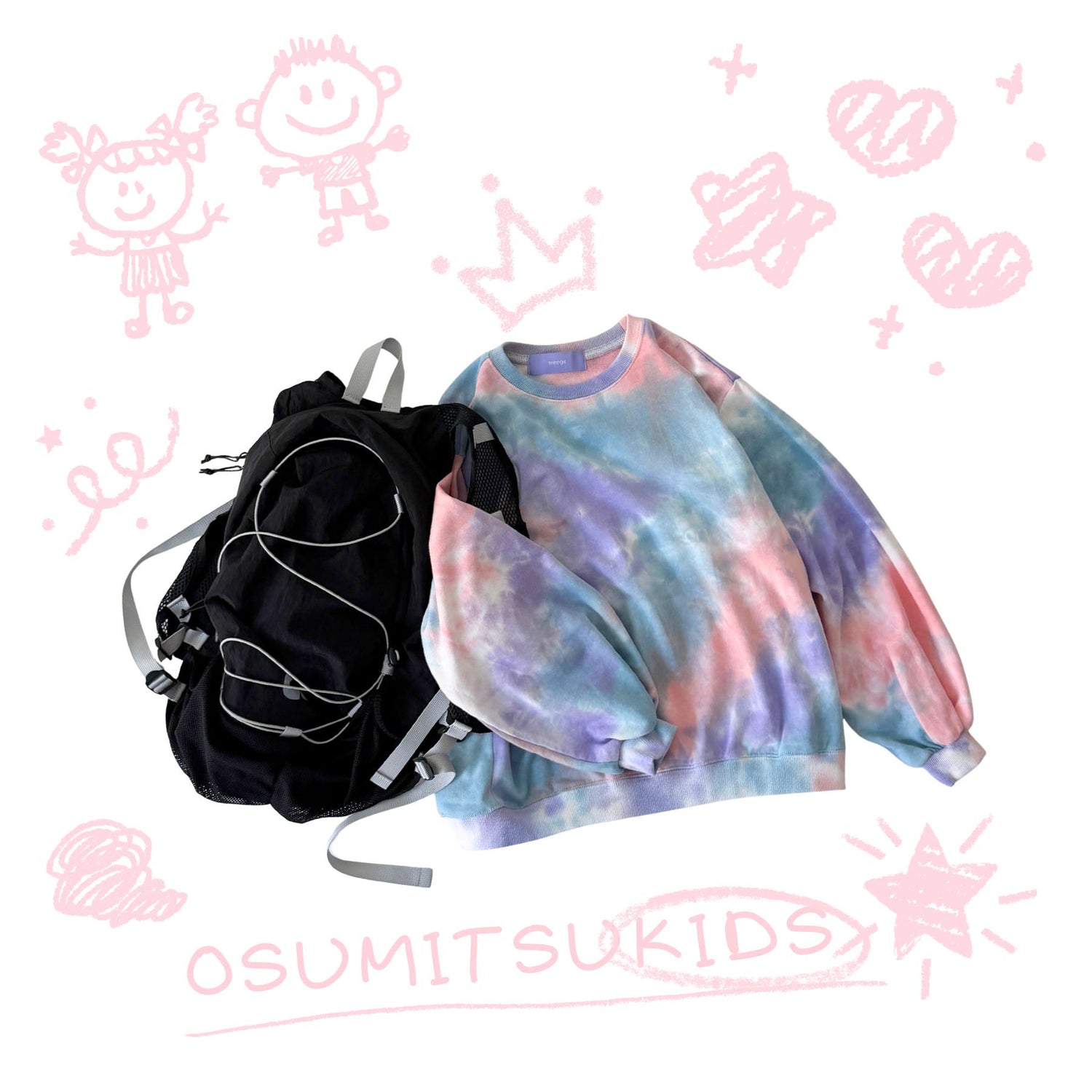 OSUMITSUKids sweat / mix1（ピンク系）