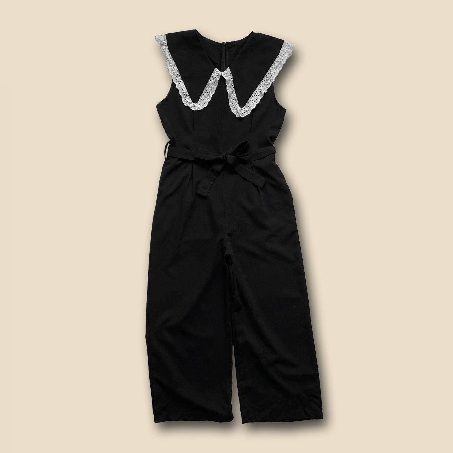 【SAMPLE】lace collar jumpsuit / black