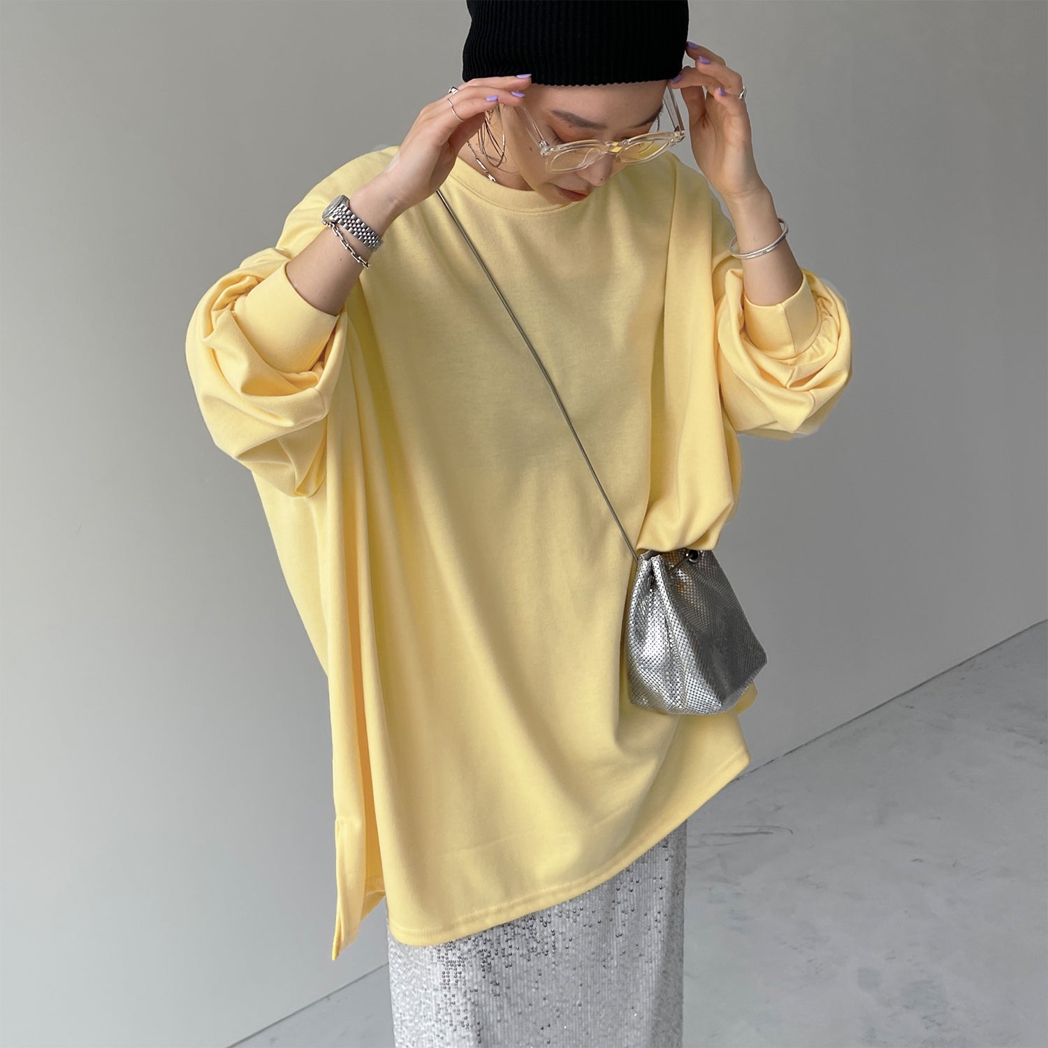 super loose light sweatee / light yellow [3size]