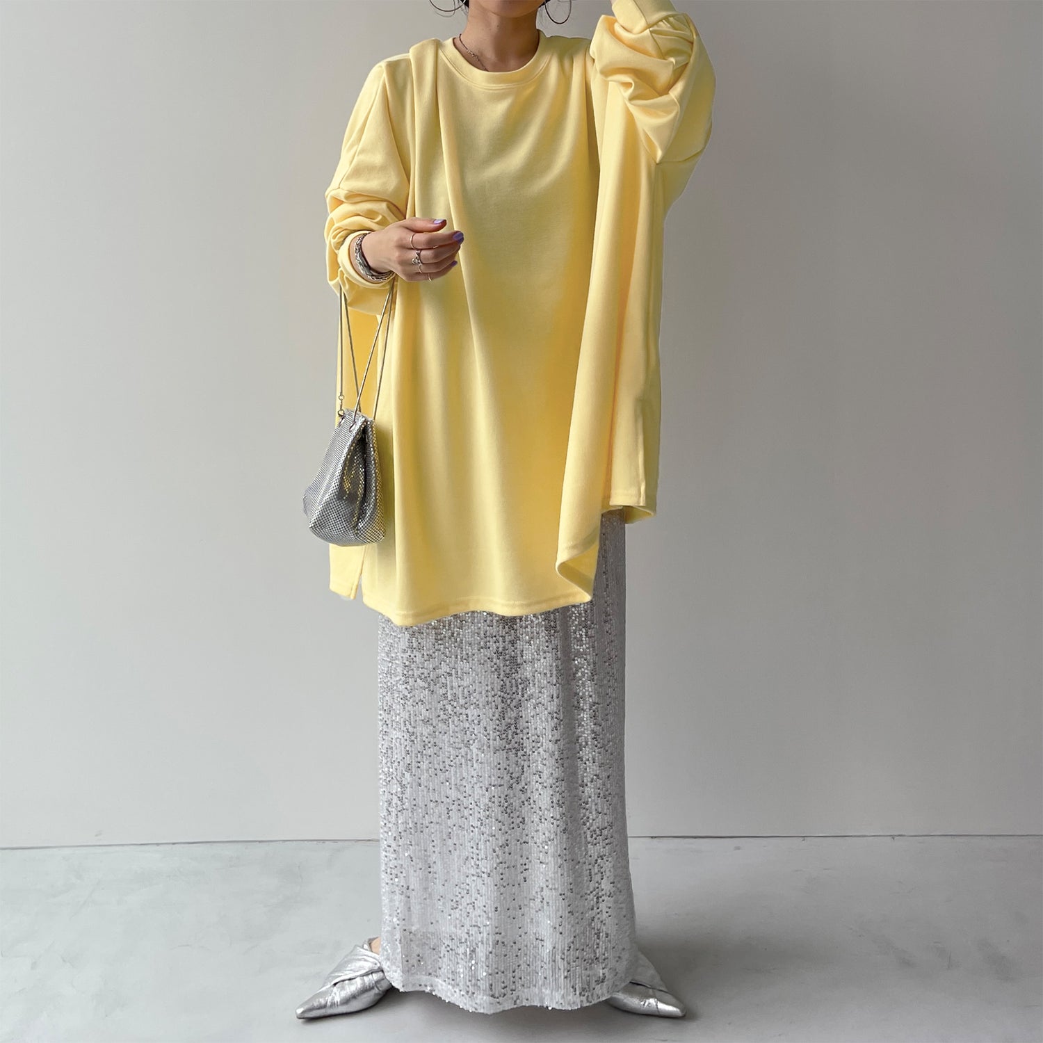 super loose light sweatee / light yellow [3size]