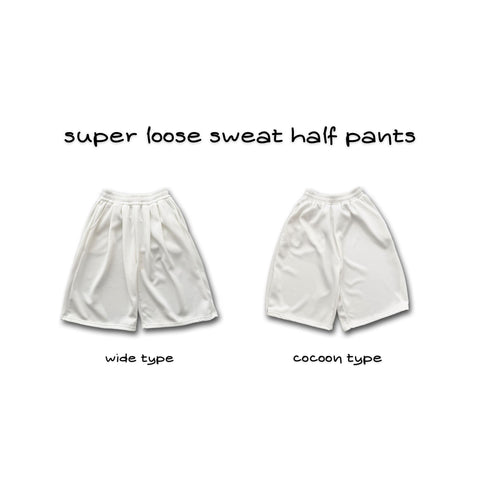 【選べるタイプ】super loose sweat half pants / ivory