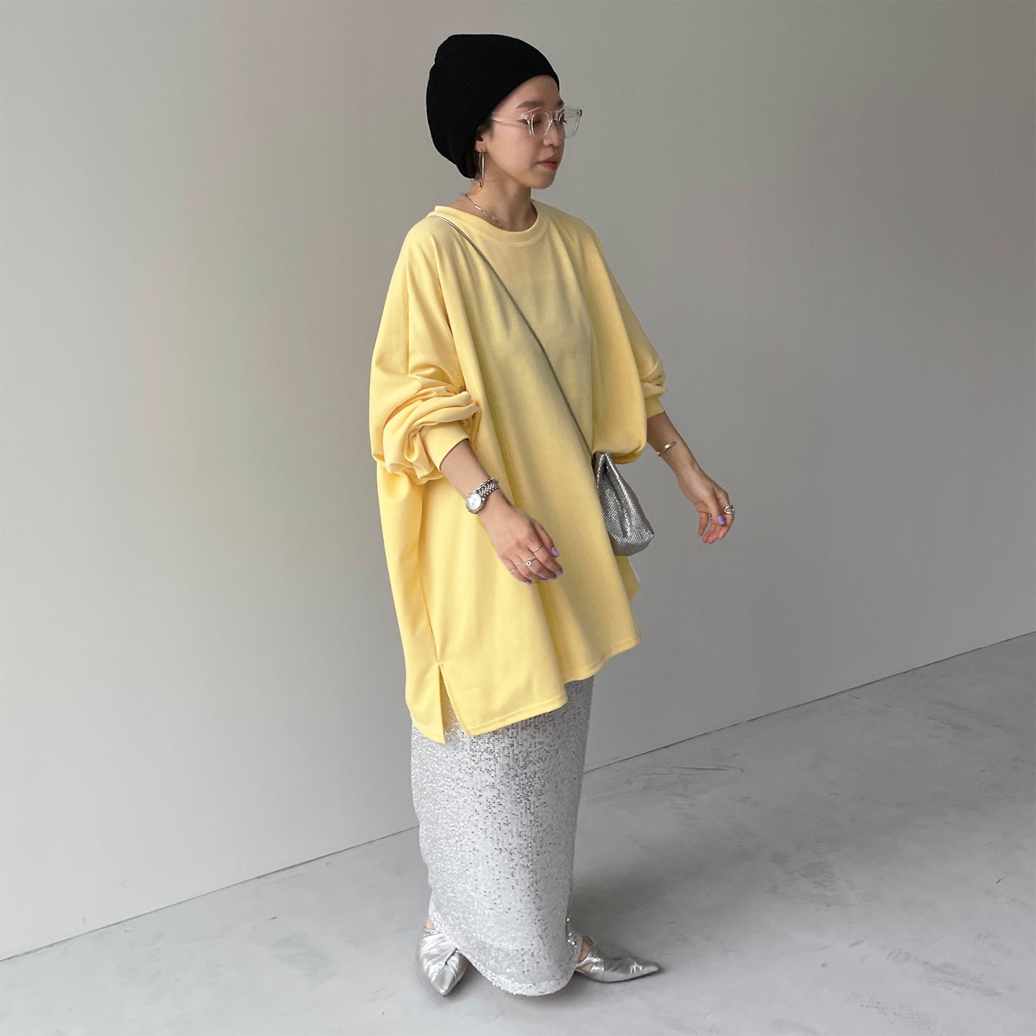 super loose light sweatee / light yellow [3size]