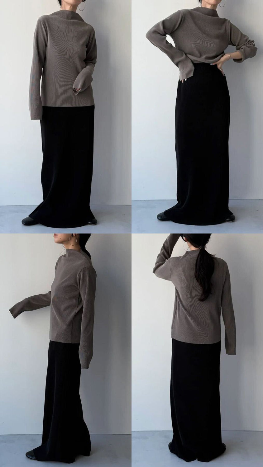 【公式サイト限定カラー】daily daily super stretch pleats tops / brown (プチハイのみ)