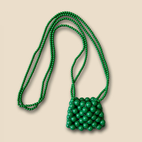 【SAMPLE】super mini beaded bag / green