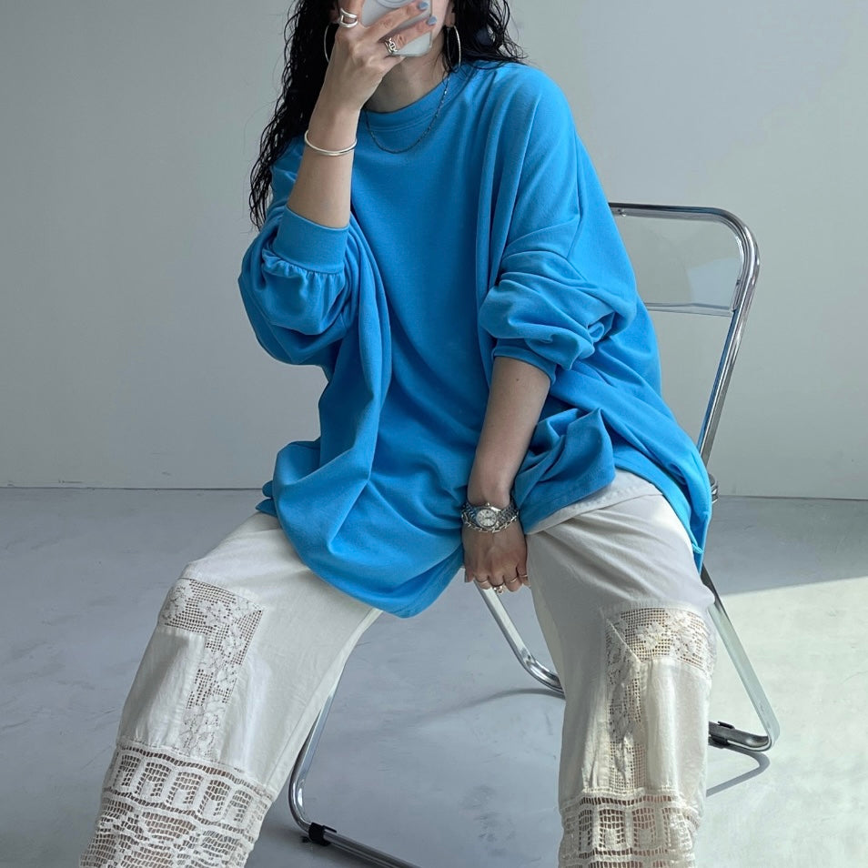 super loose light sweatee / turquoise [3size]