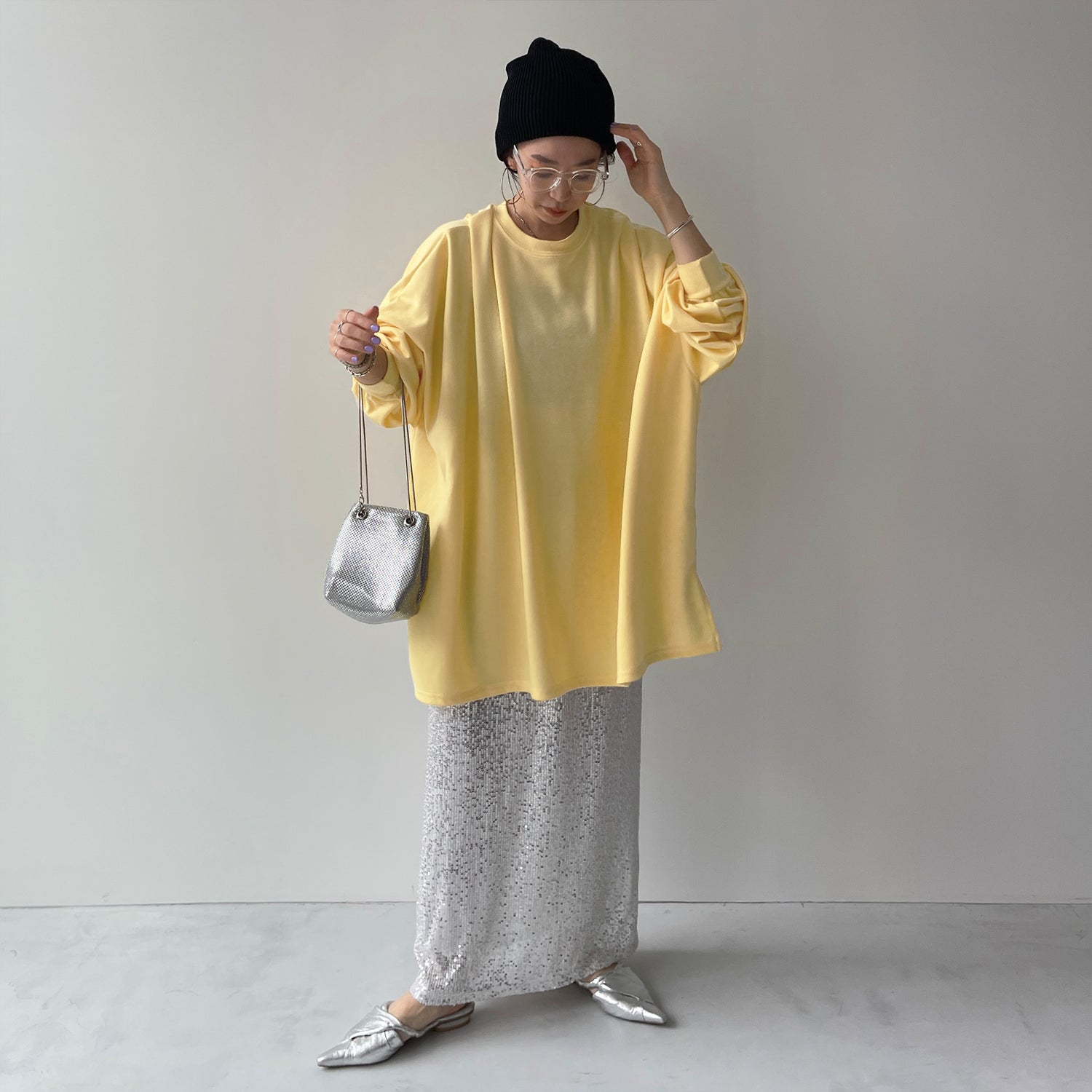 super loose light sweatee / light yellow [3size]