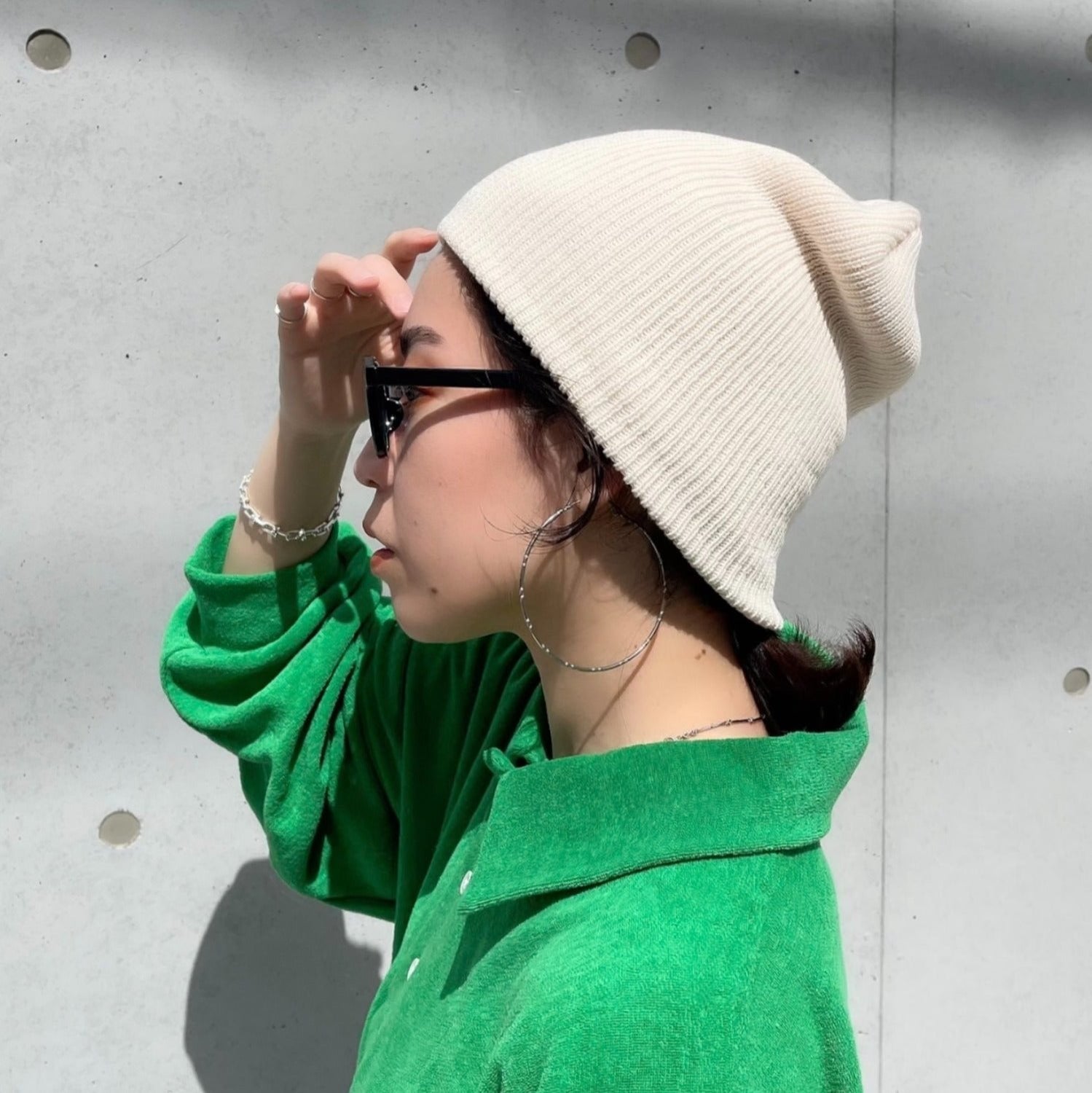 【SAMPLE】buddy beanie / ivory （LARGEサイズ ）