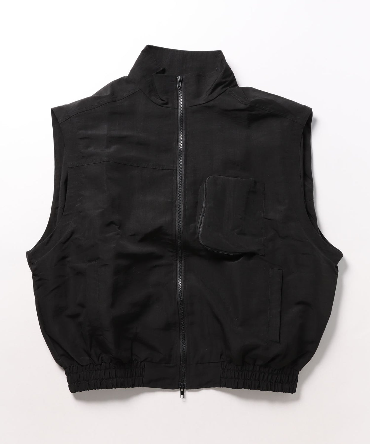 ブルゾンかと思いきや袖が取れてベストにもなるmulch way nylon blouson / black