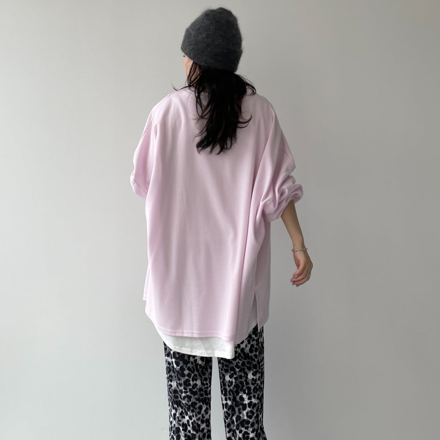 angora snow beanie / gray