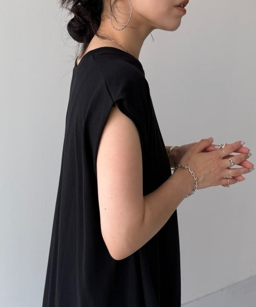 【SAMPLE】relax cotton one piece / black