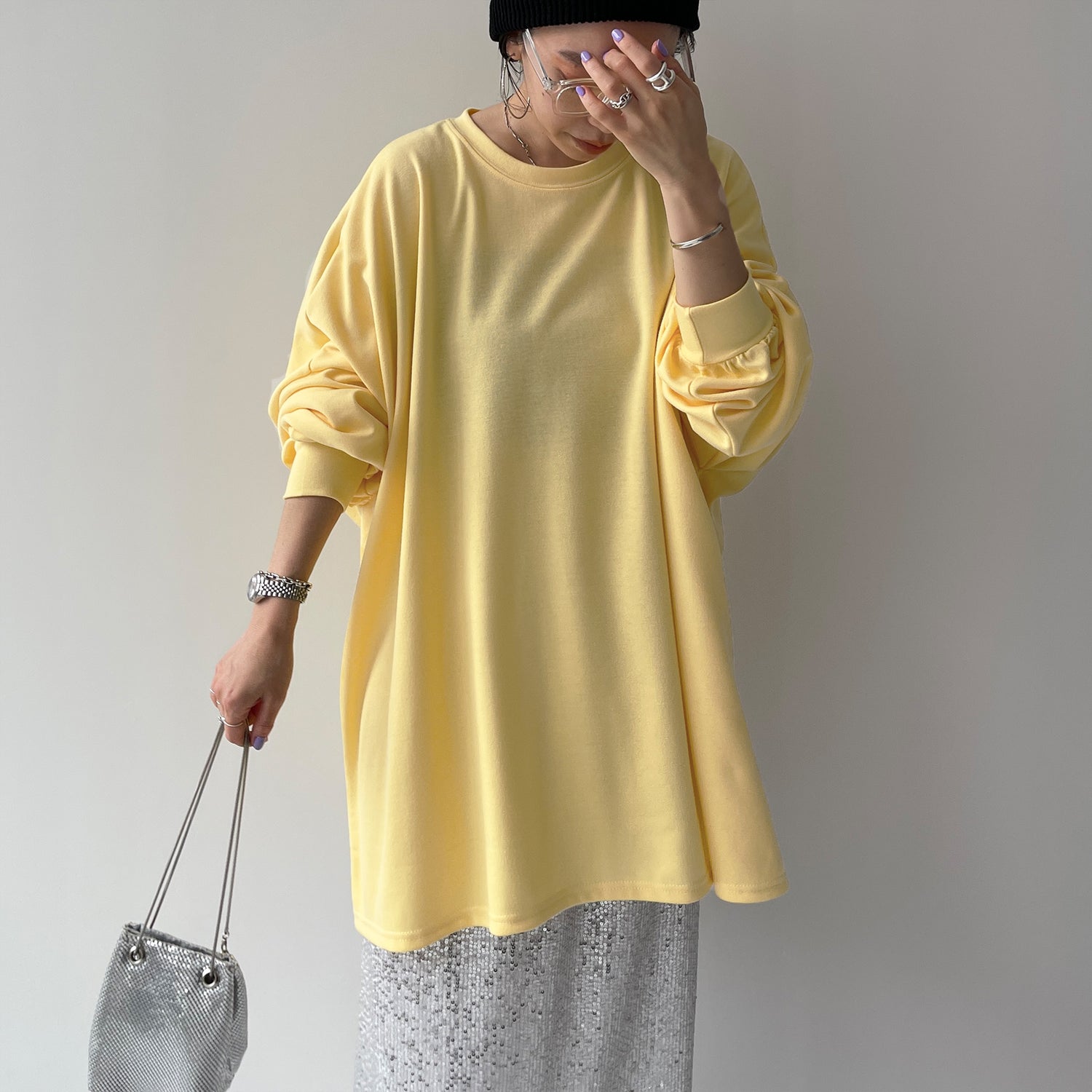 super loose light sweatee / light yellow [3size]