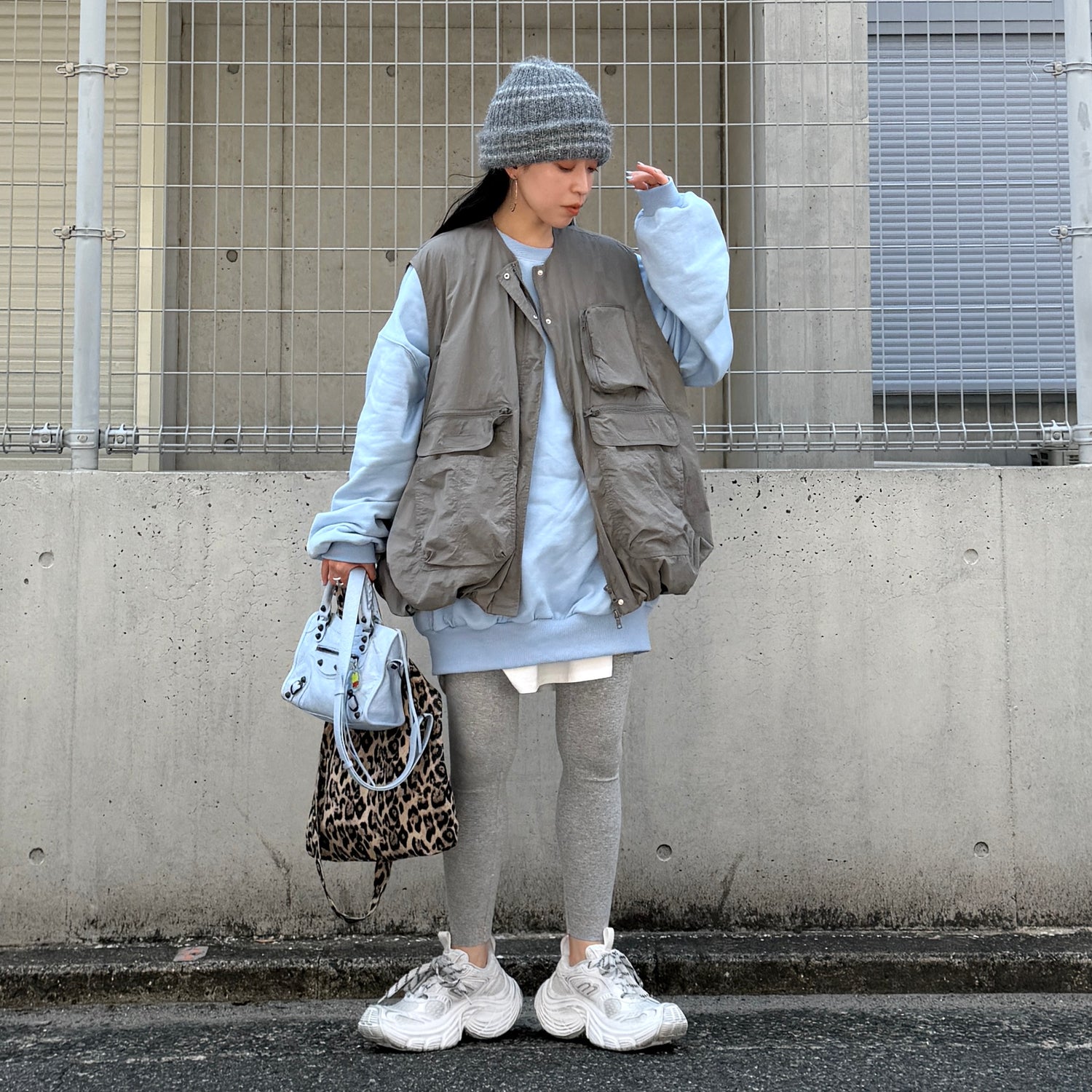 buddy stripe beanie / gray