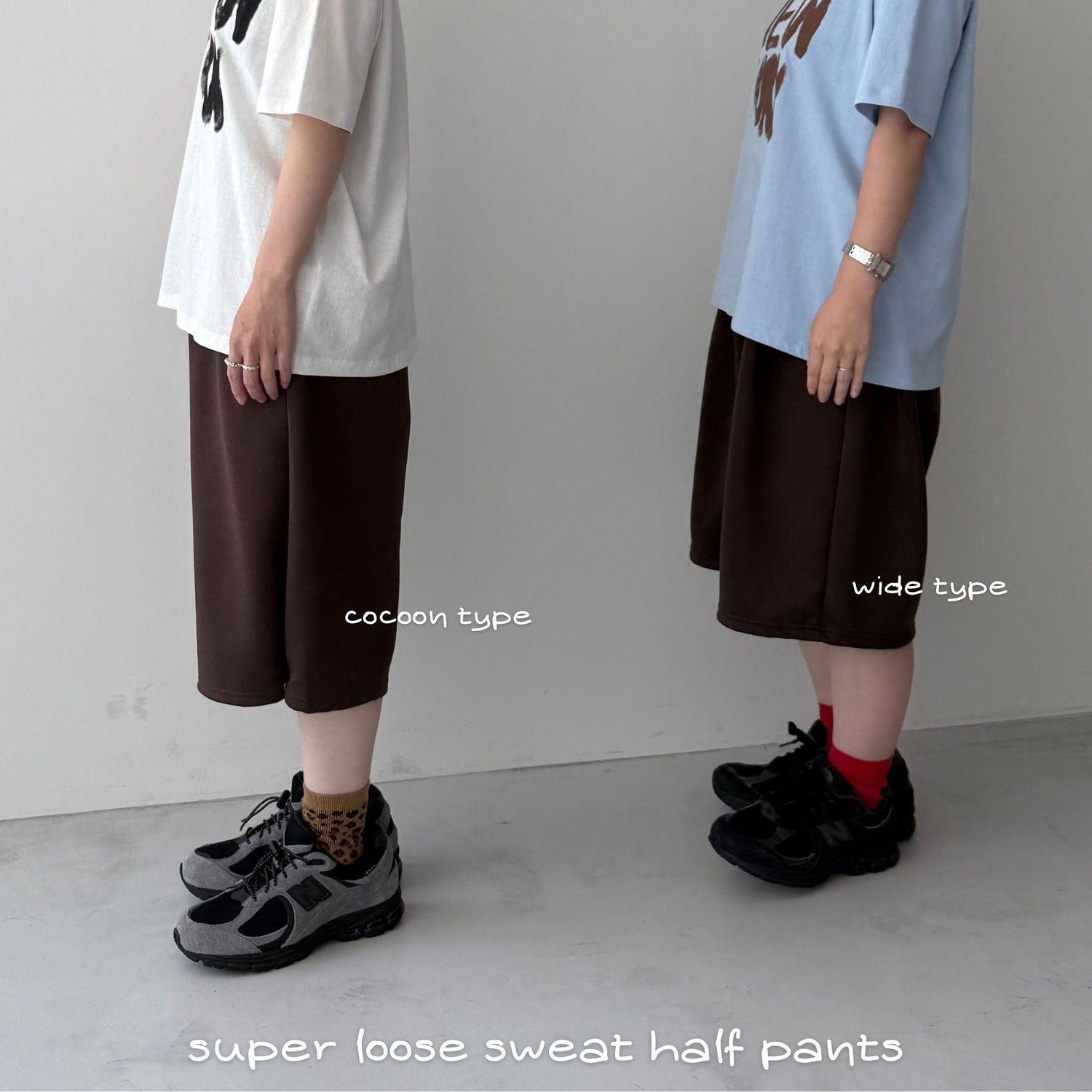 【選べるタイプ】super loose sweat half pants / gray
