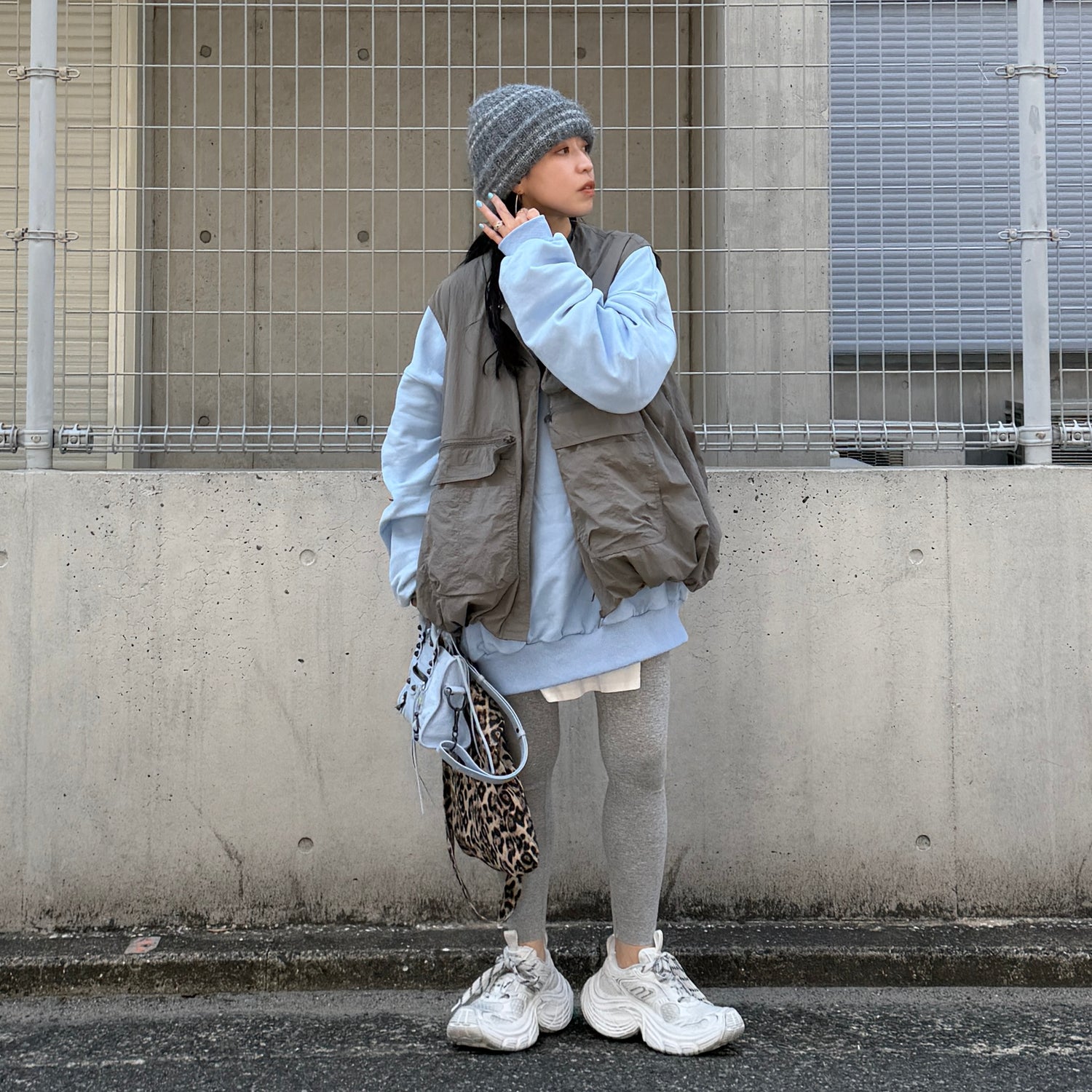 buddy stripe beanie / gray