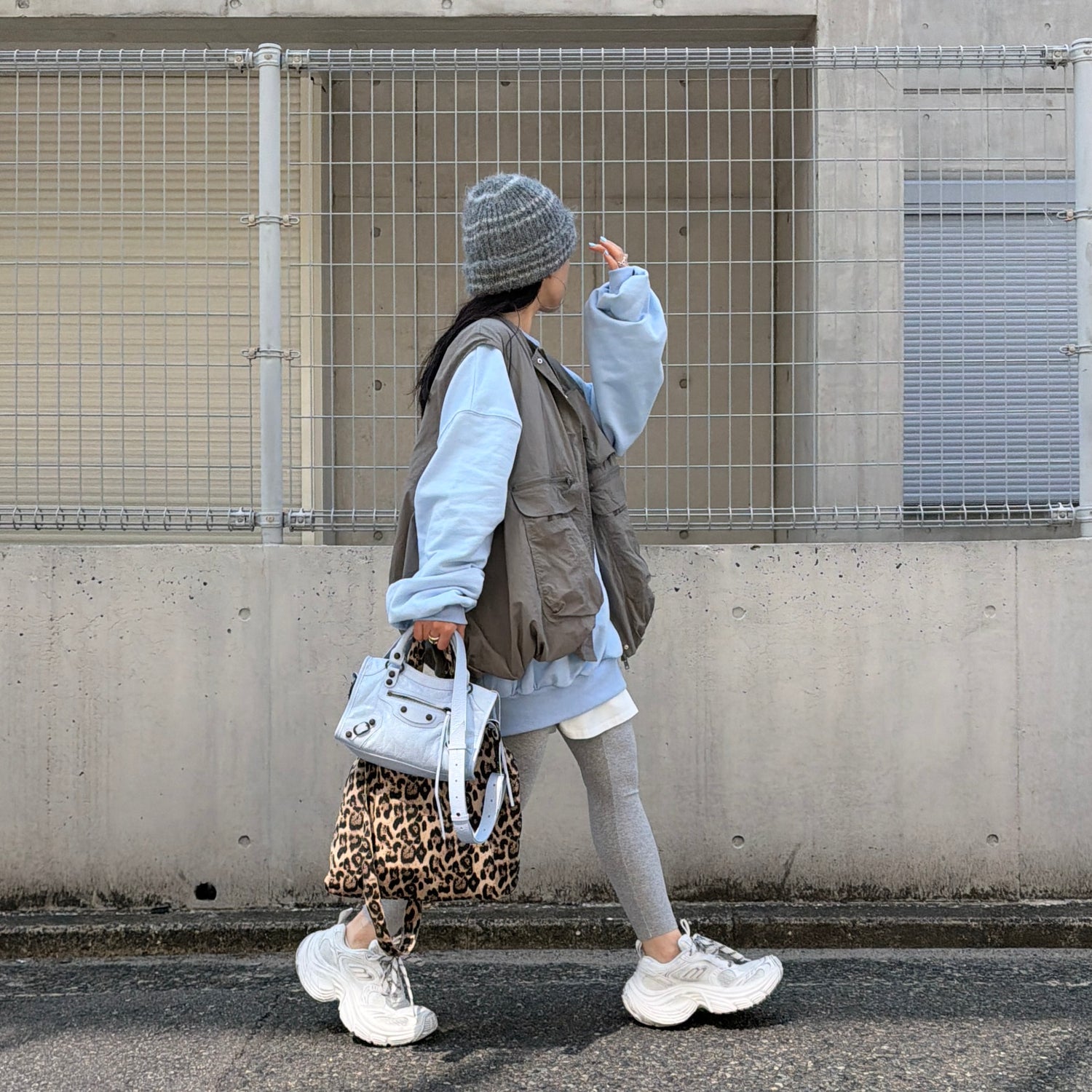 buddy stripe beanie / gray