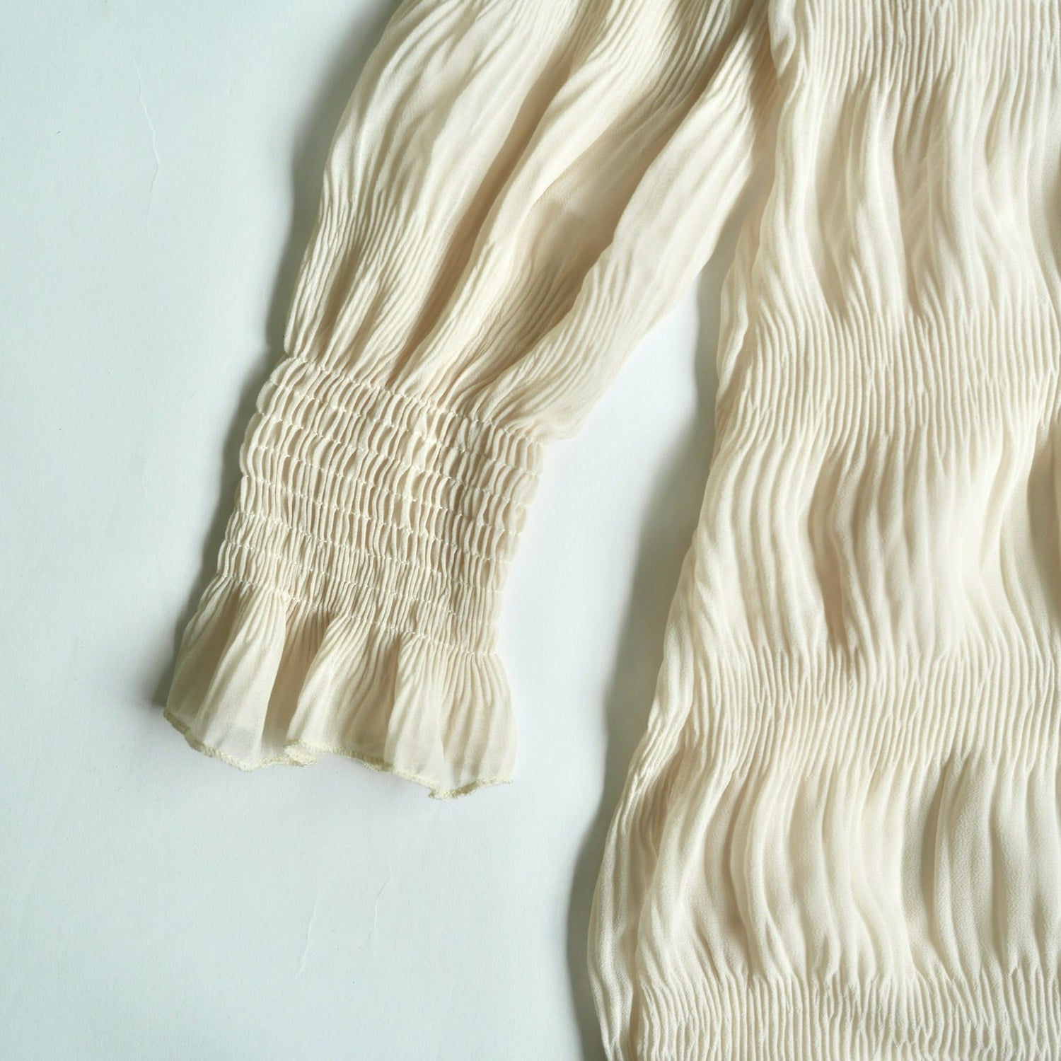 【SAMPLE】chiffon shirring one piece / ivory