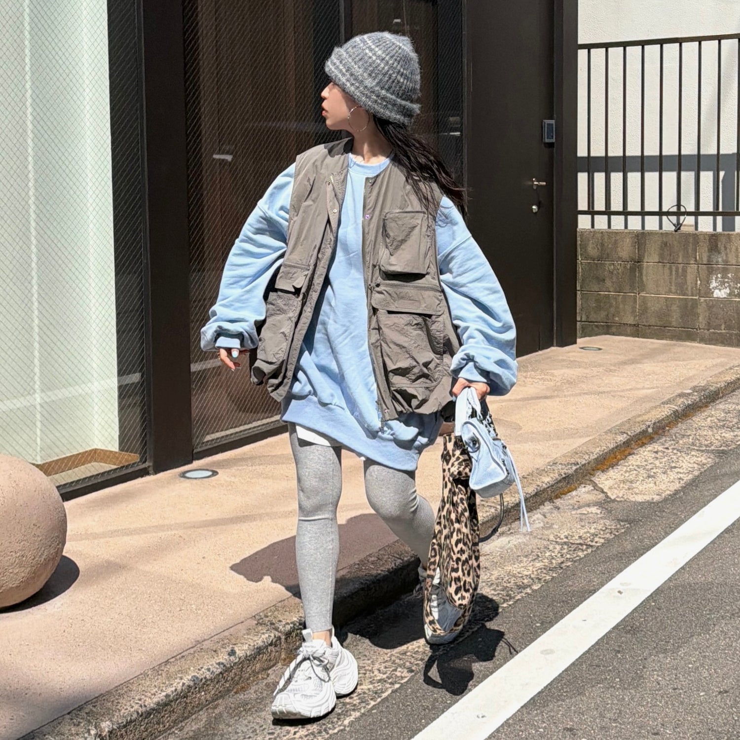 buddy stripe beanie / gray