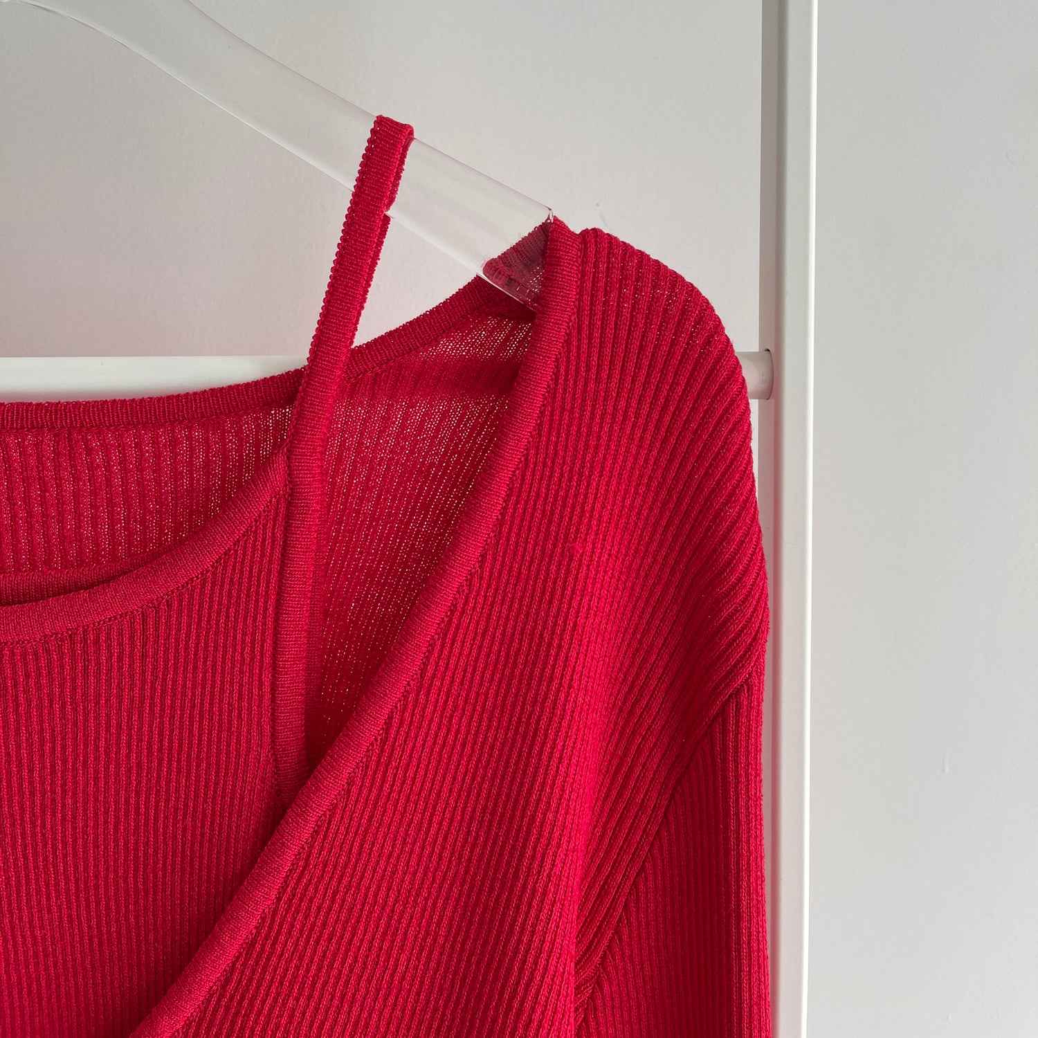 【SAMPLE】(2点SET) layered lib cardigan / red