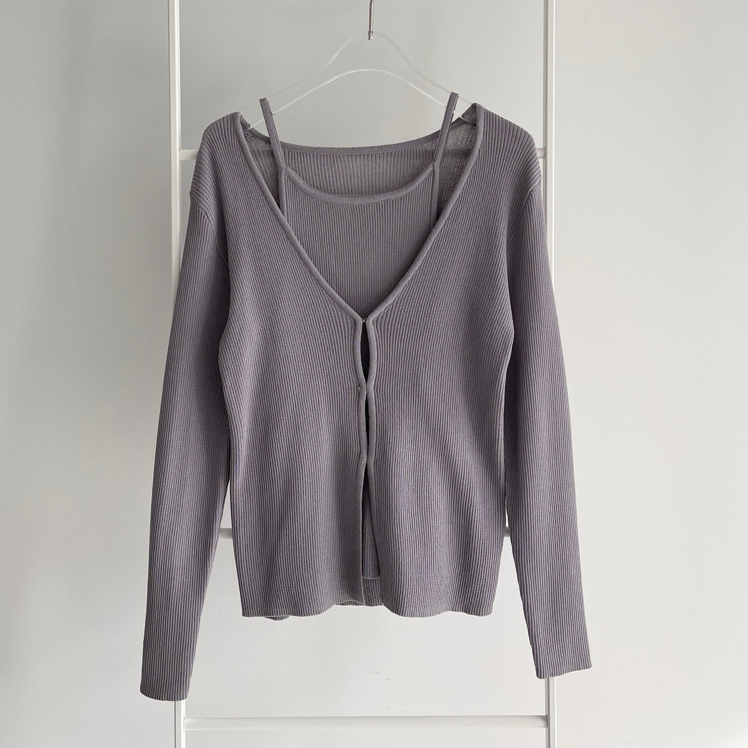 【SAMPLE】(2点SET) layered lib cardigan /  gray