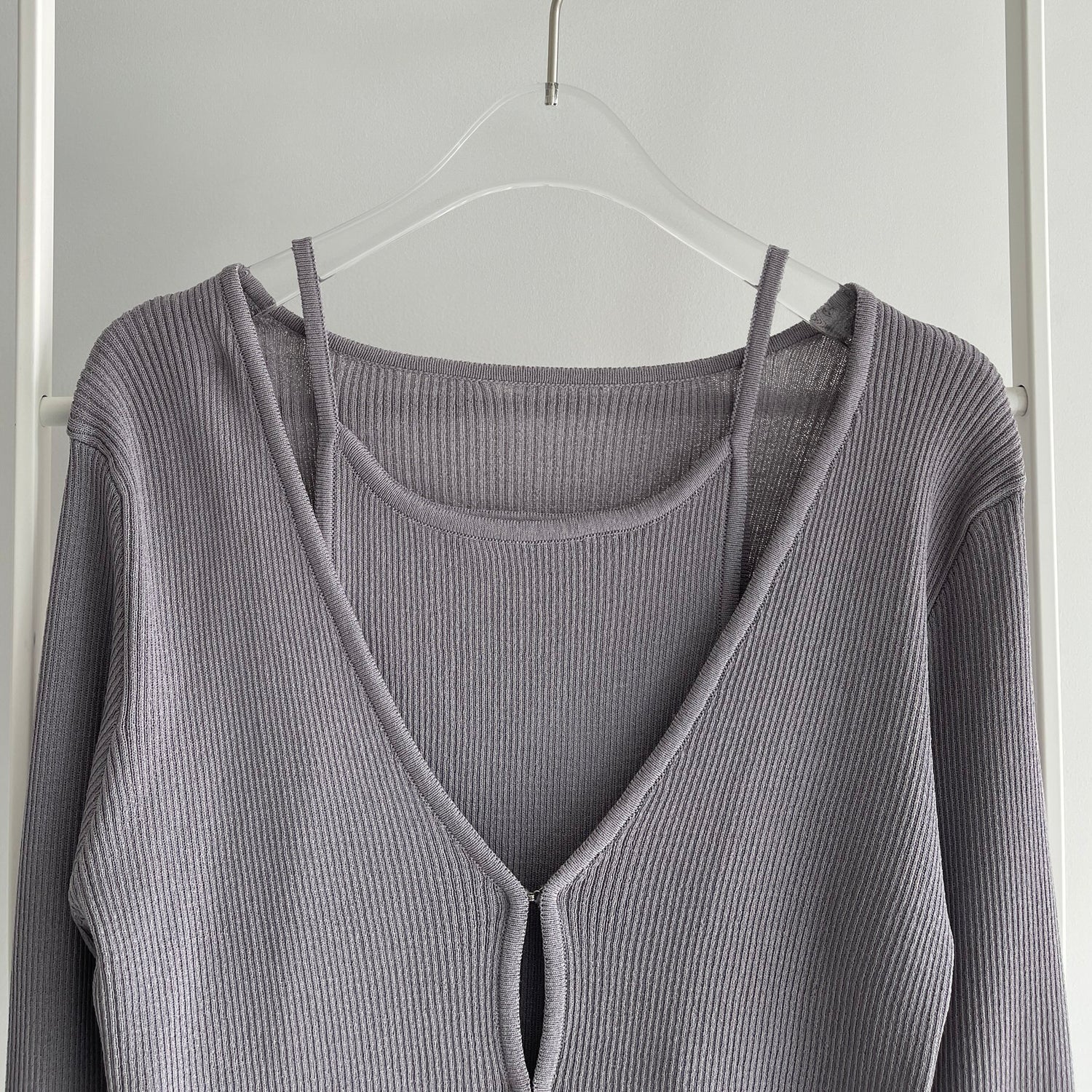 【SAMPLE】(2点SET) layered lib cardigan /  gray